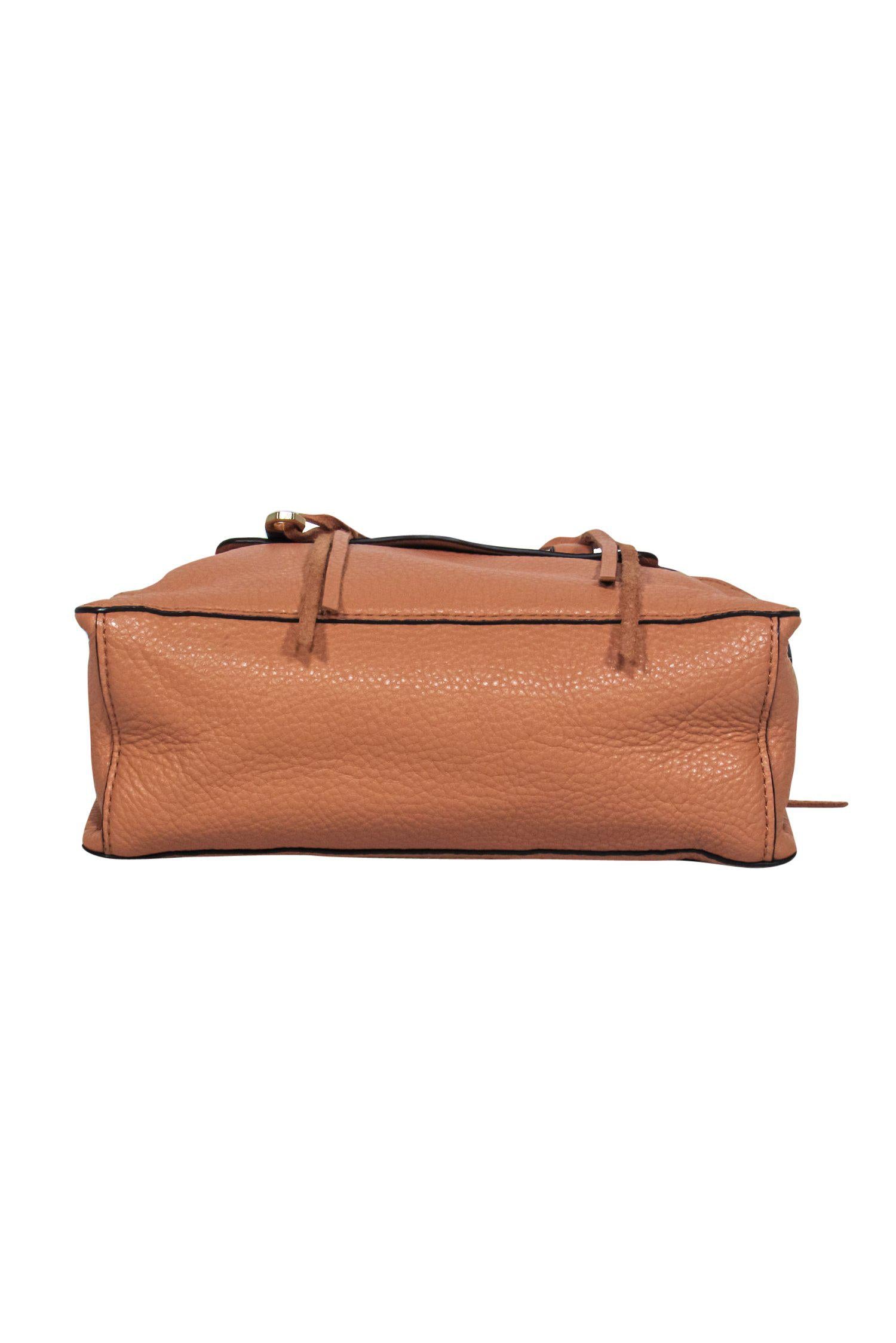 Rebecca Minkoff - Chic Small Light Brown Pebbled Leather Tasseled Crossbody