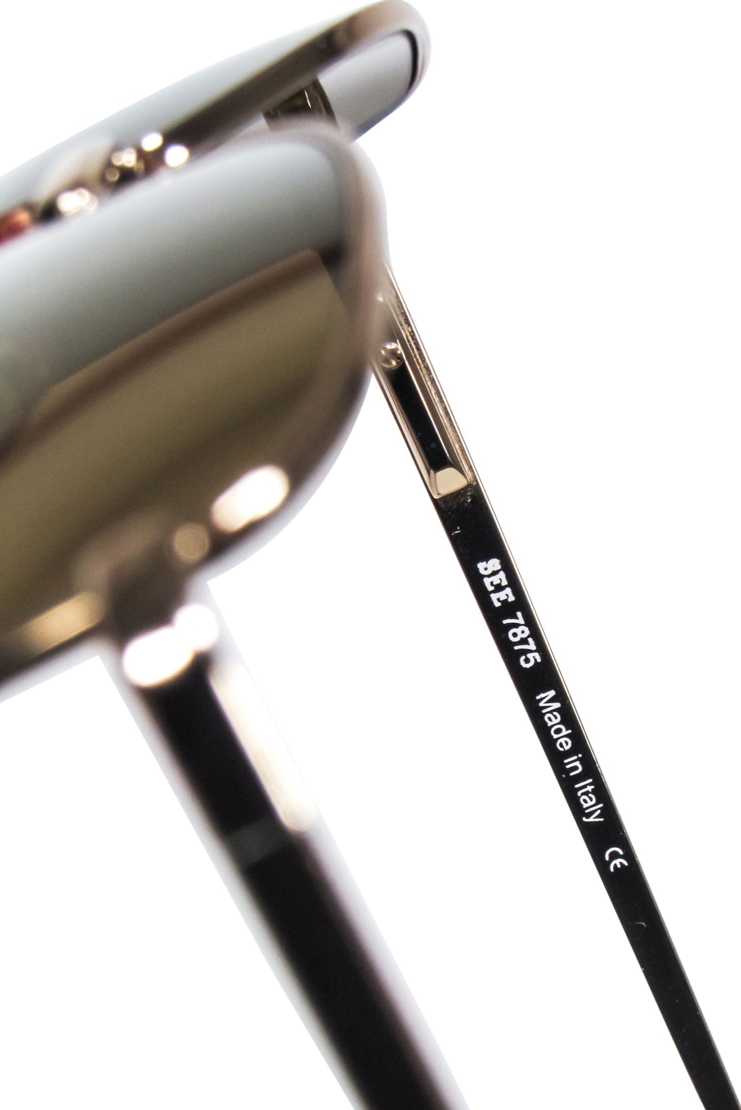 See - Stylish Gold Rounded Sunglasses with Yellow Lenses