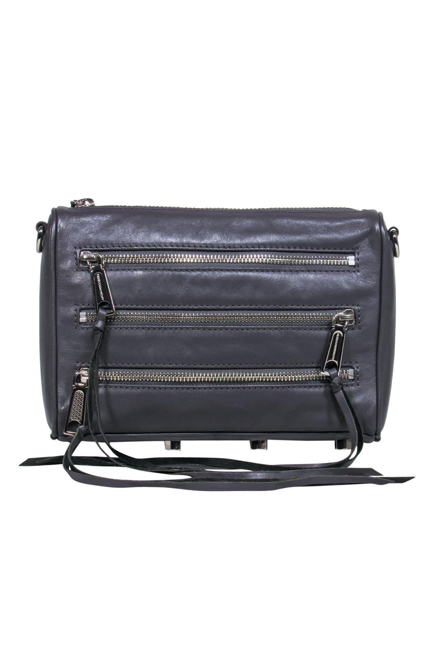 Rebecca Minkoff Slate Gray Leather Zippered Crossbody - A Downtown Fashion Essential