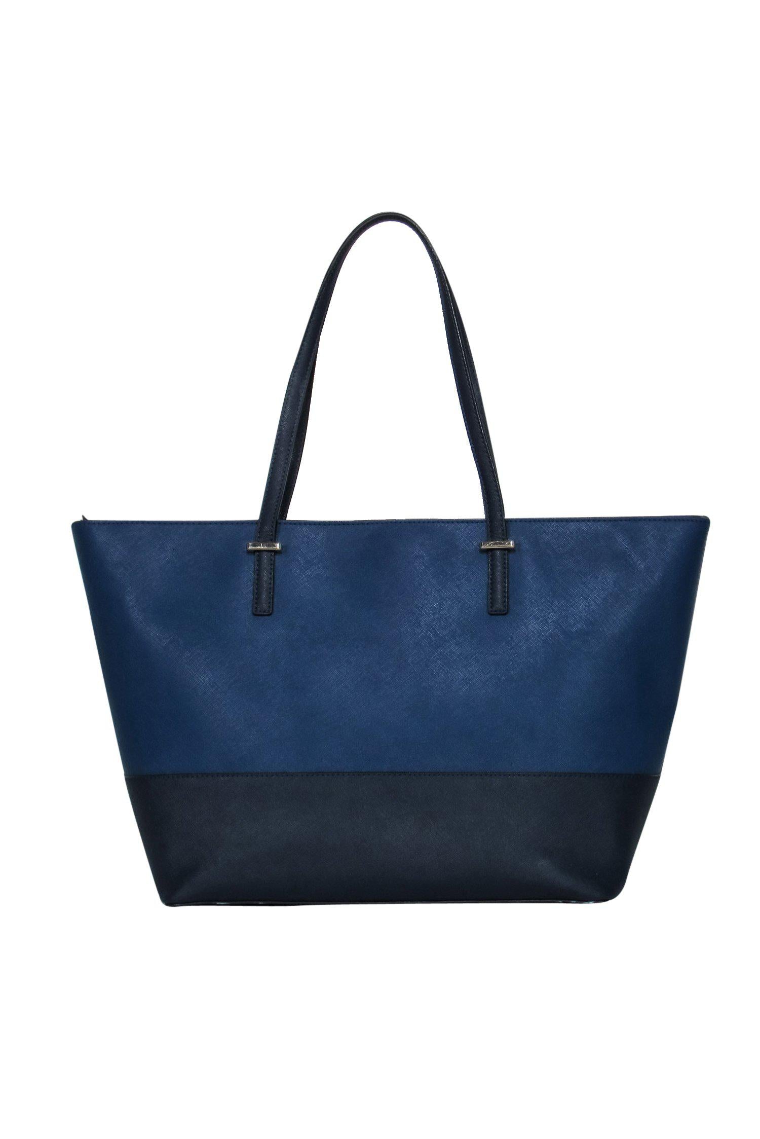 Kate Spade Navy & Black Textured Zippered Tote - A Must-Have Fashion Essential
