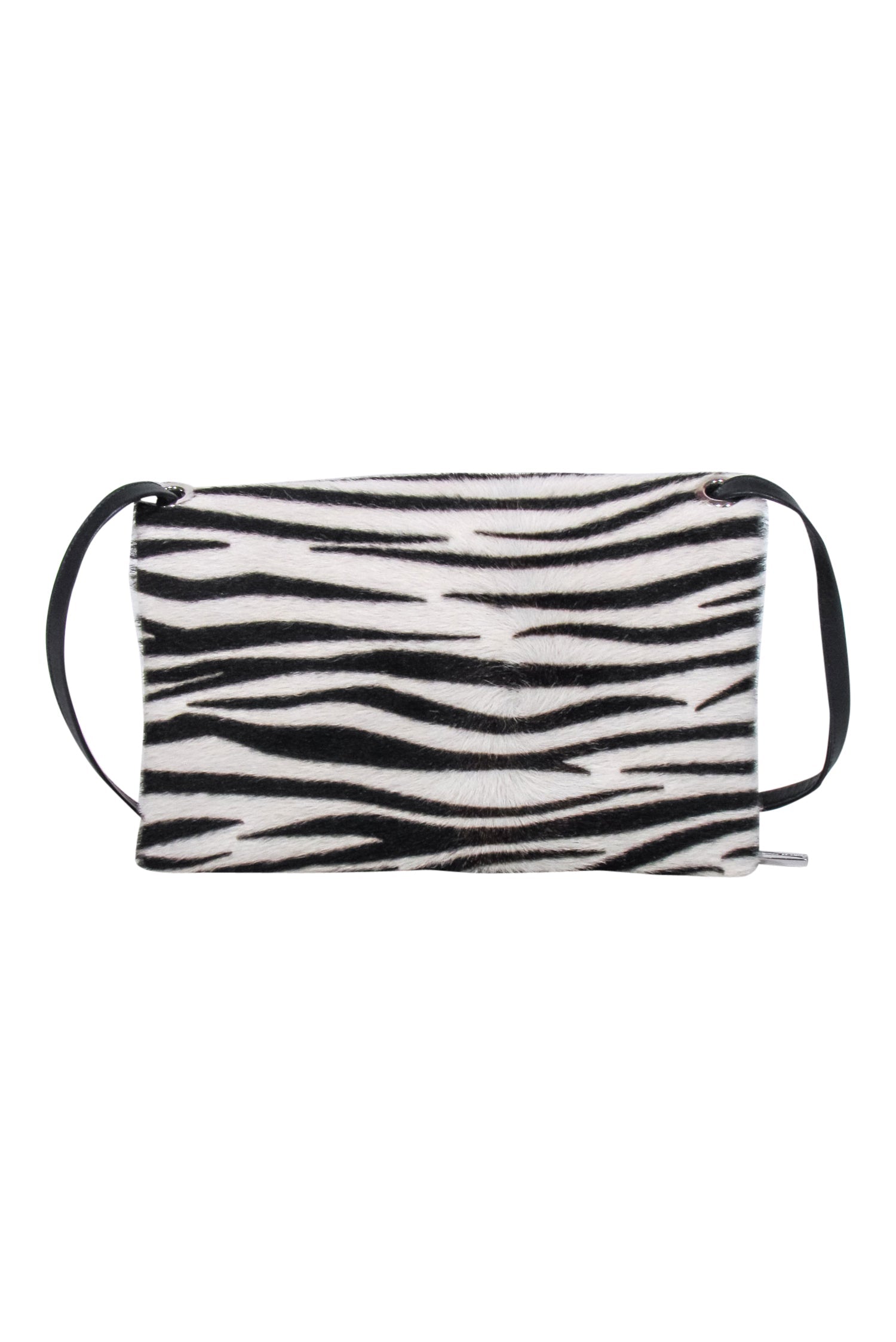 Hester van Eeghen Ivory & Black Zebra Print Fold-Over Crossbody Bag: Unleash Your Wild Side