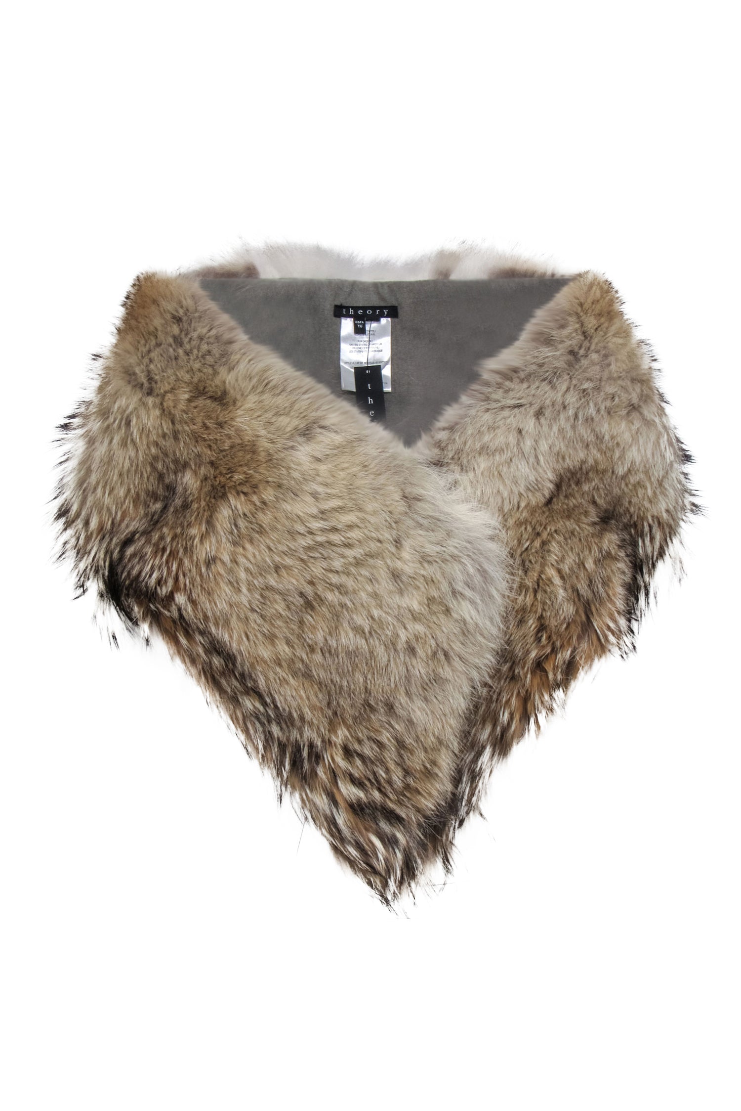 Theory - Exquisite Beige Coyote Fur Tashia Shawl (One Size)