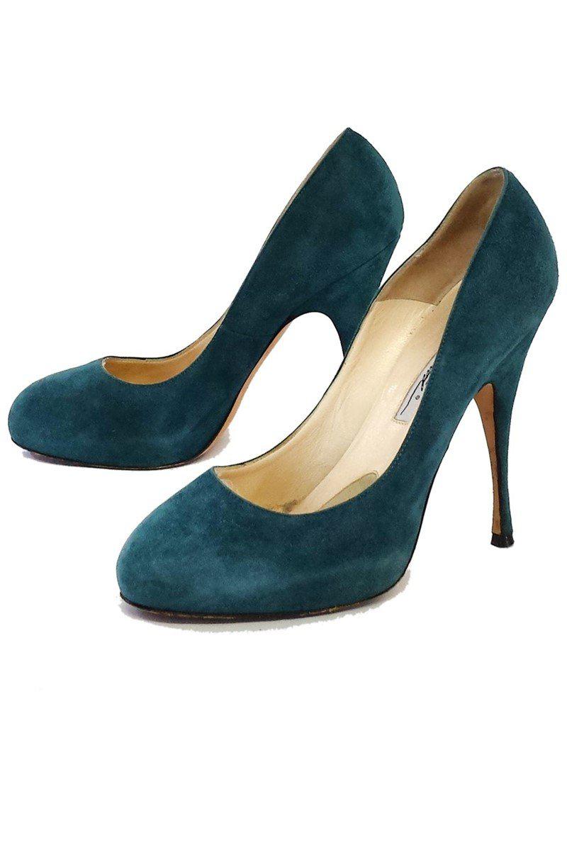 Gorgeous Brian Atwood Teal Suede Pumps in Size 8 - Grab Yours Now!
