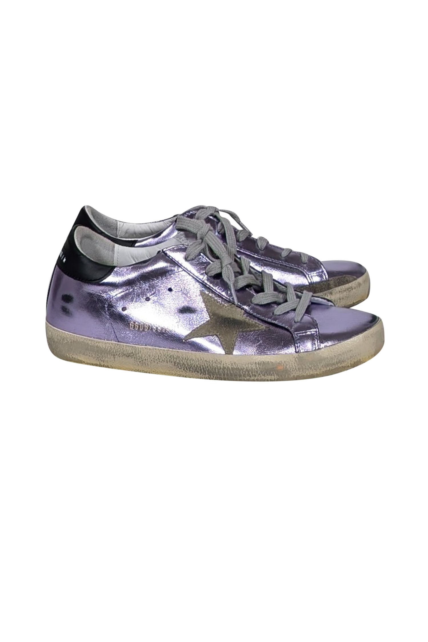 Golden Goose Metallic Lavender Super-Star Sneakers - Size 10
