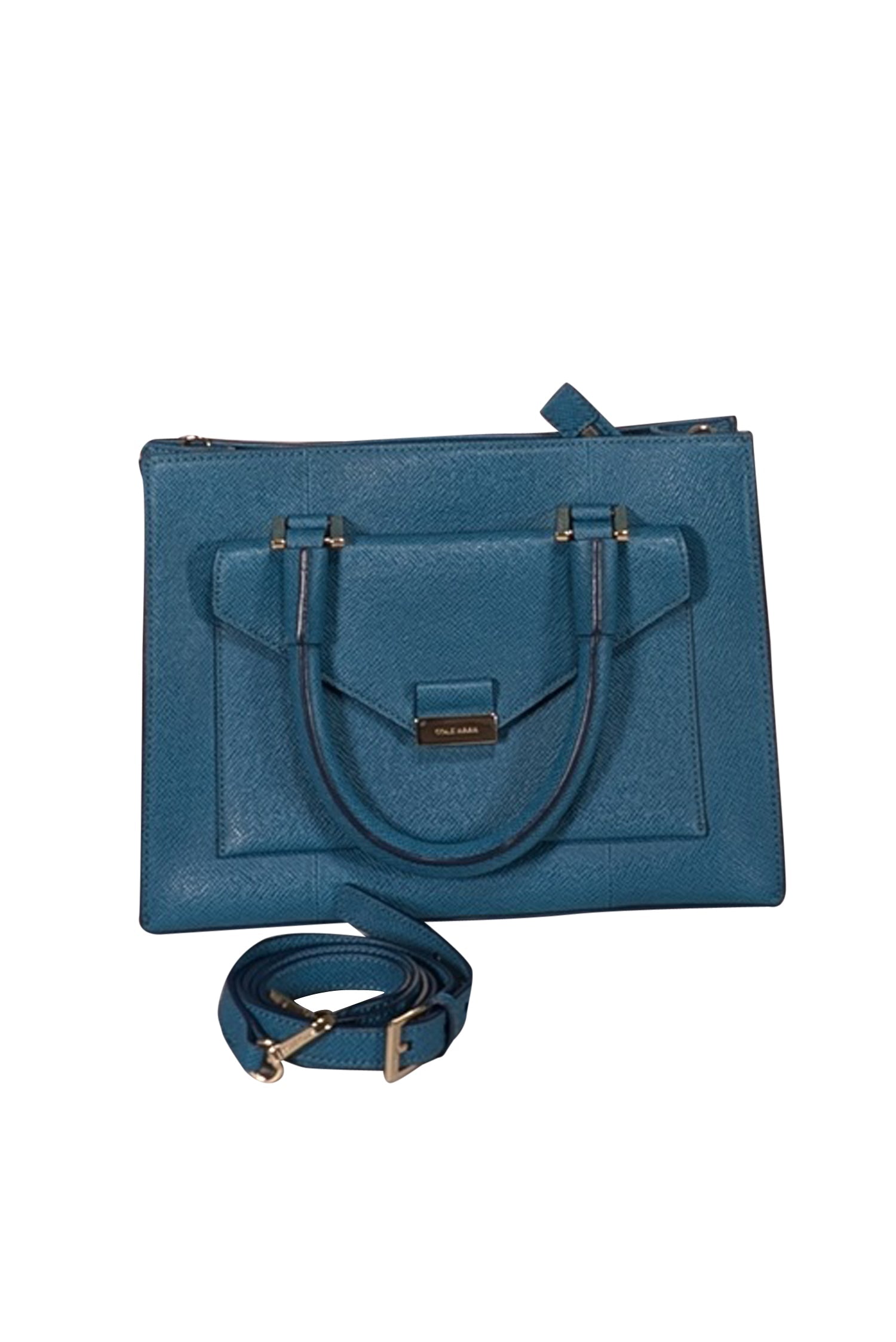 Cole Haan Turquoise Blue Saffiano Leather Satchel - A Fashion Statement!