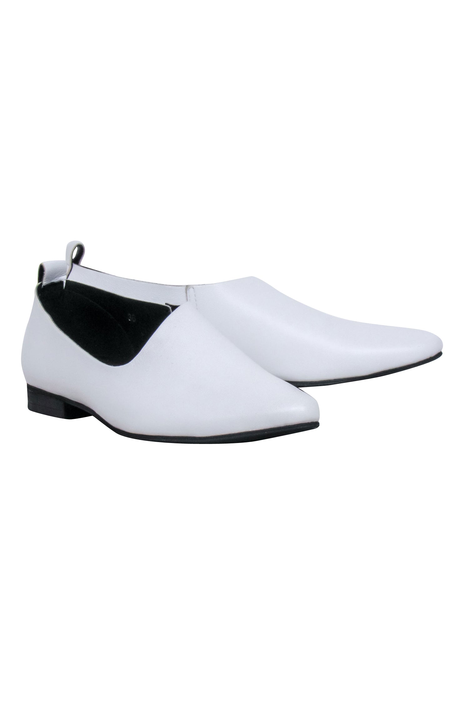 All Black's Irresistible White Leather Flats - Size 6