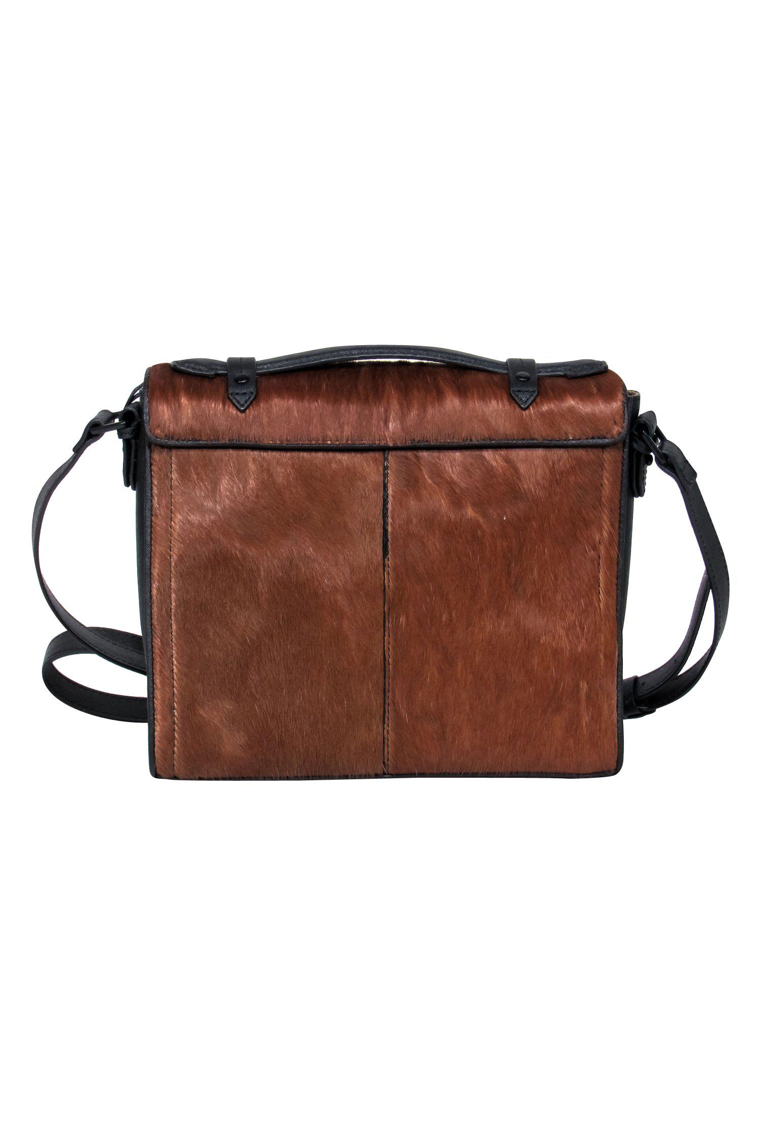 Joy Gryson Brown Calf Hair Elegant Crossbody - A Chic Fashion Statement
