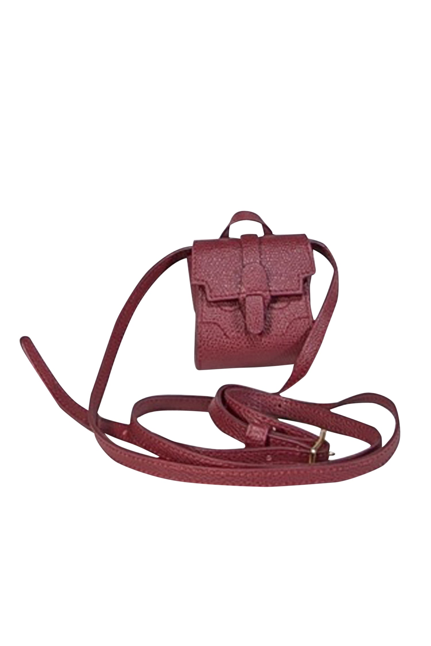Senreve - Gorgeous Wine Red Italian Pebbled Leather Milli Maestra Mini Crossbody Bag