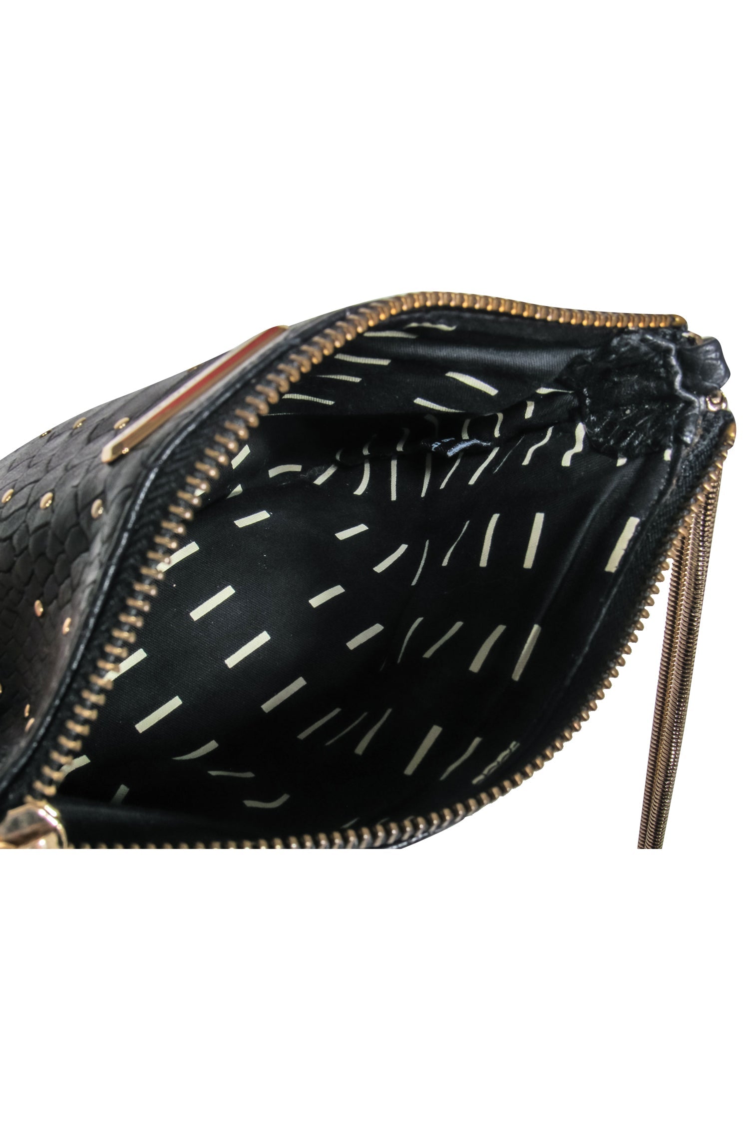 Rebecca Minkoff Black Studded Reptile Leather Crossbody with Double Chain Strap - The Ultimate Daytime Essential