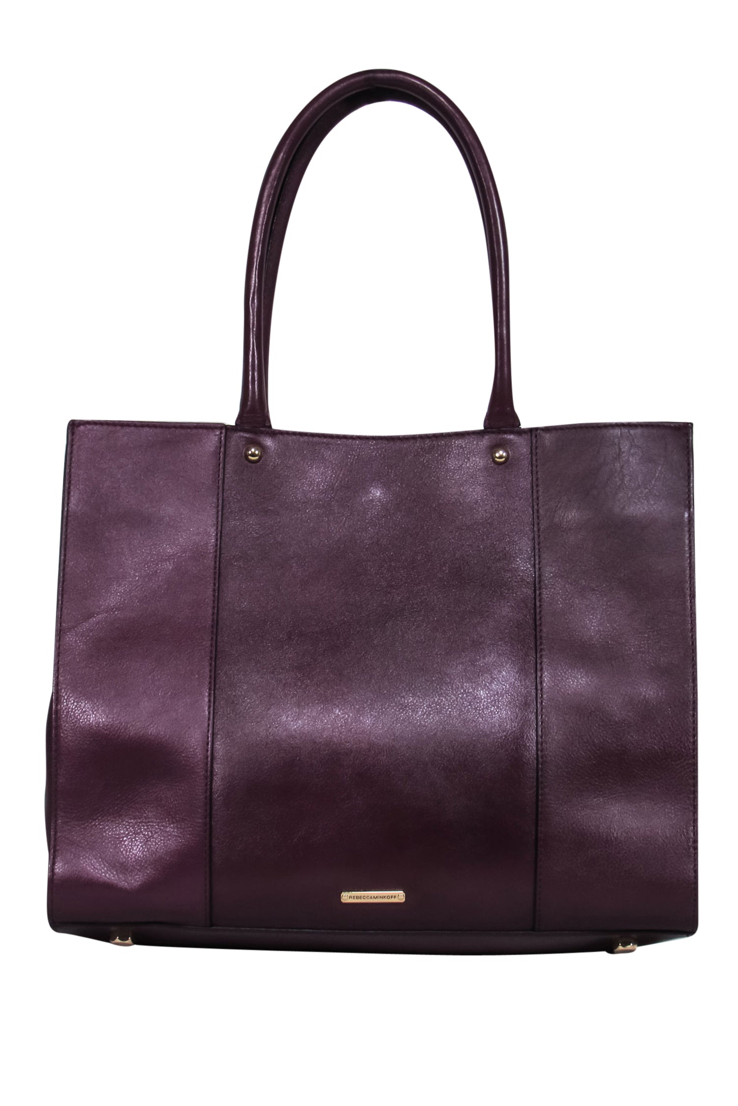 Rebecca Minkoff's Luxurious Burgundy Smooth Leather Square Tote