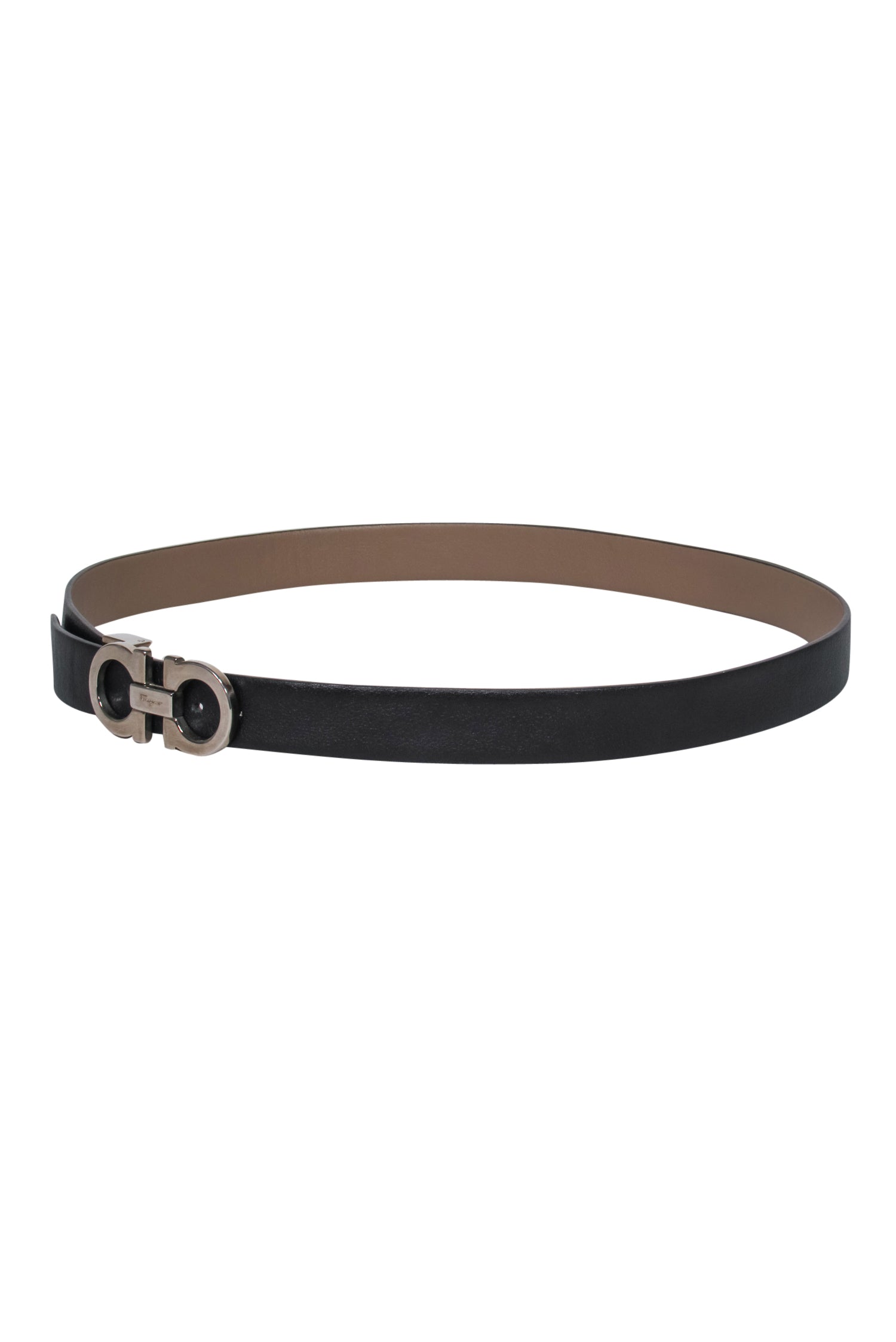 Ferragamo Luxury Black Smooth Leather Belt with Stunning Logo Buckle