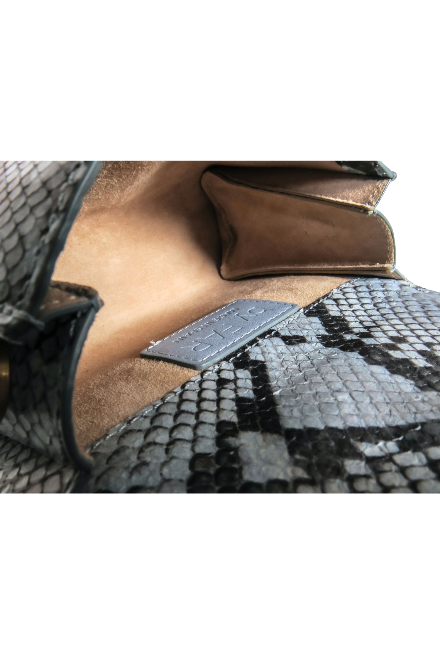 By Far - Stunning Blue Snakeskin Mini Convertible Flap Crossbody Bag