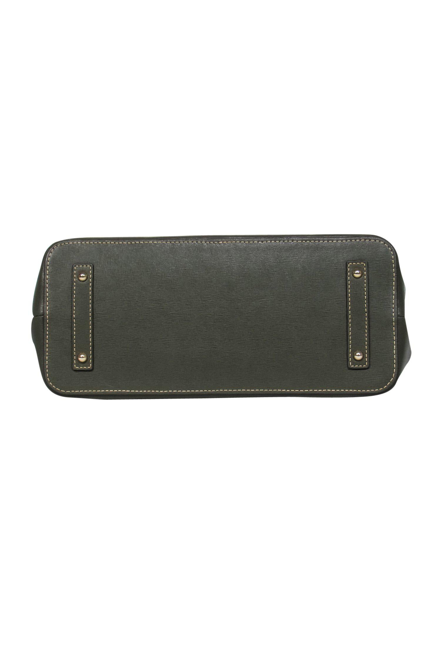 Dooney & Bourke Olive Green Leather Multicompartment Tote - The Ultimate Work Companion