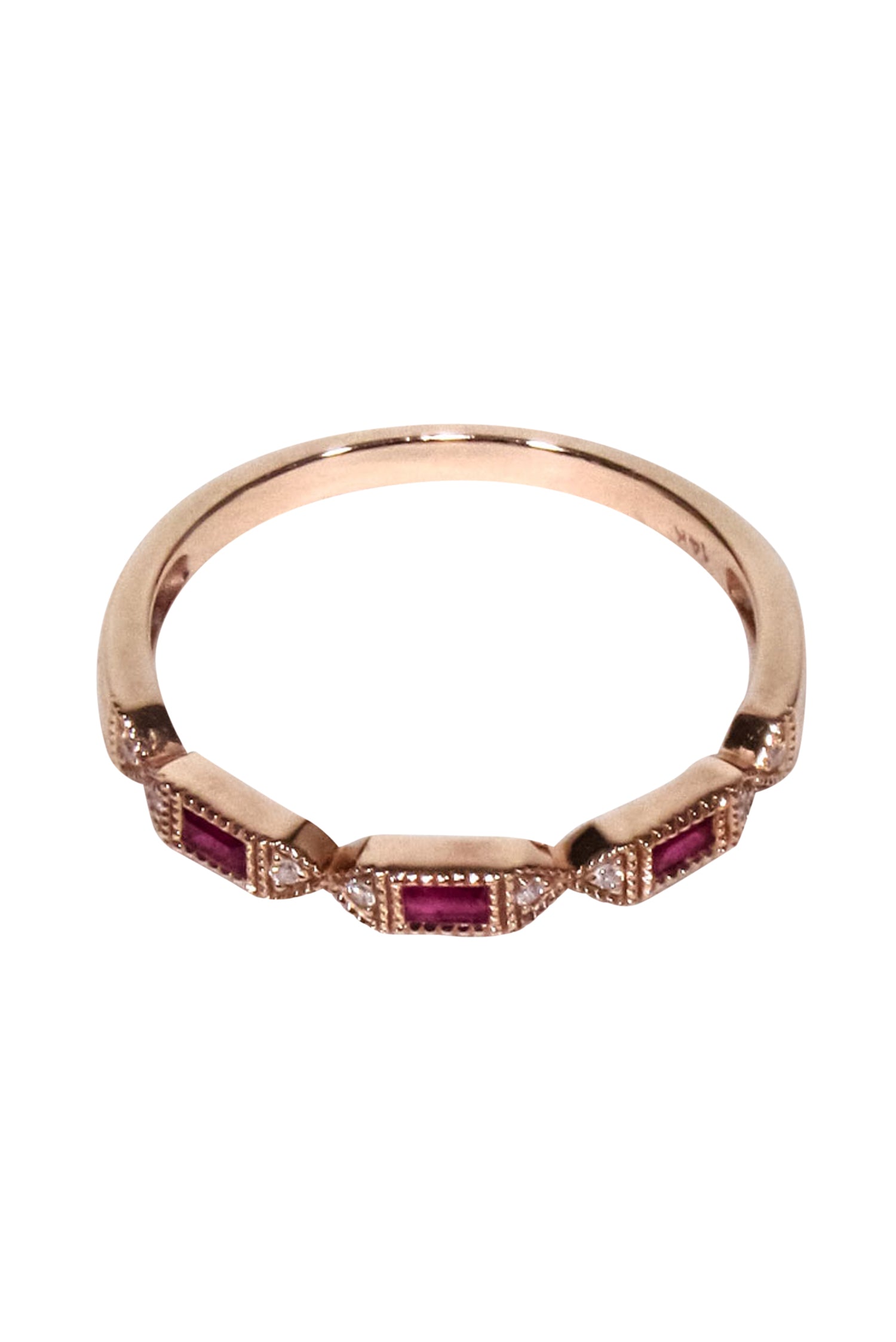 Gorgeous 14k Rose Gold Jeweled Ring - Size 6