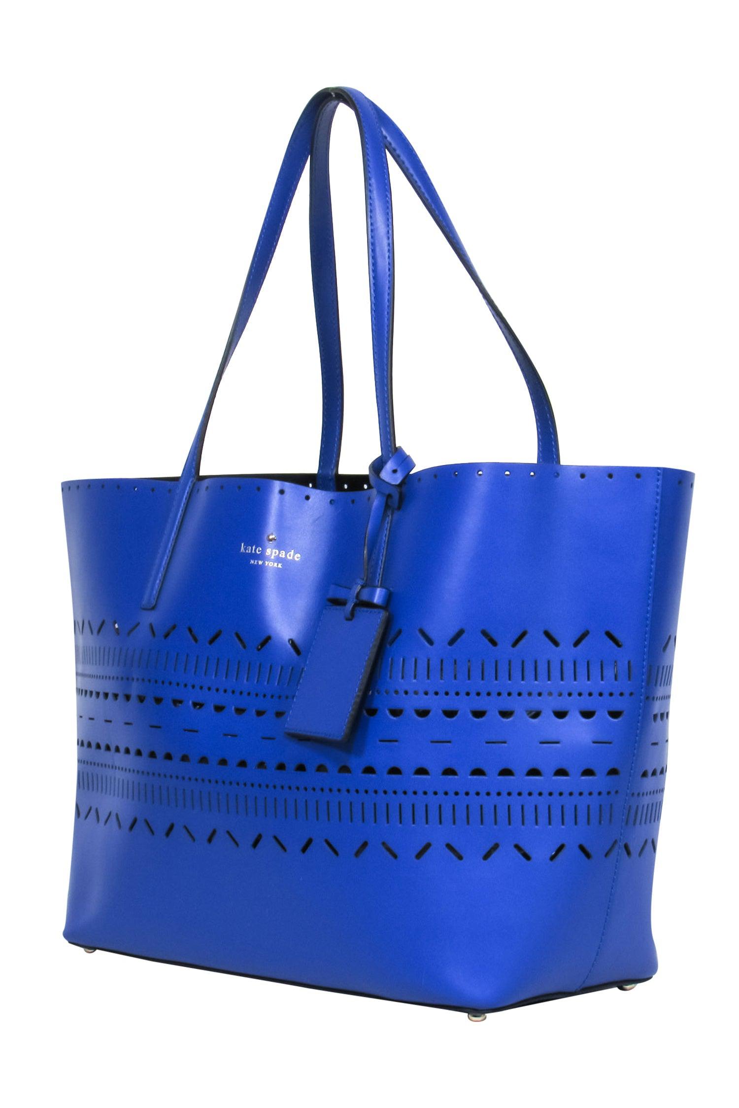 Kate Spade Indigo Large Tote with Stunning Lasercut Design