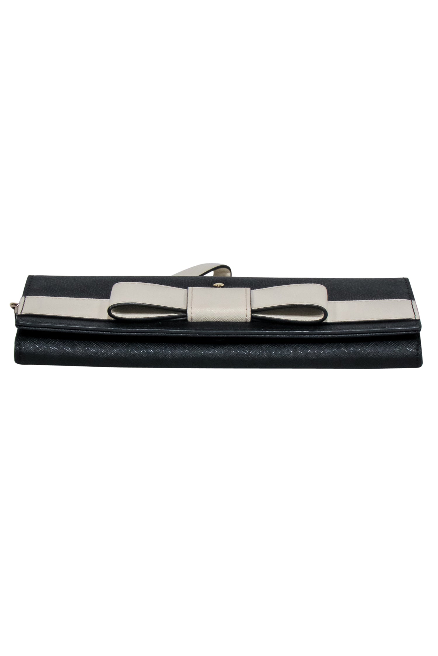 Kate Spade Black Wristlet with Elegant Cream Bow