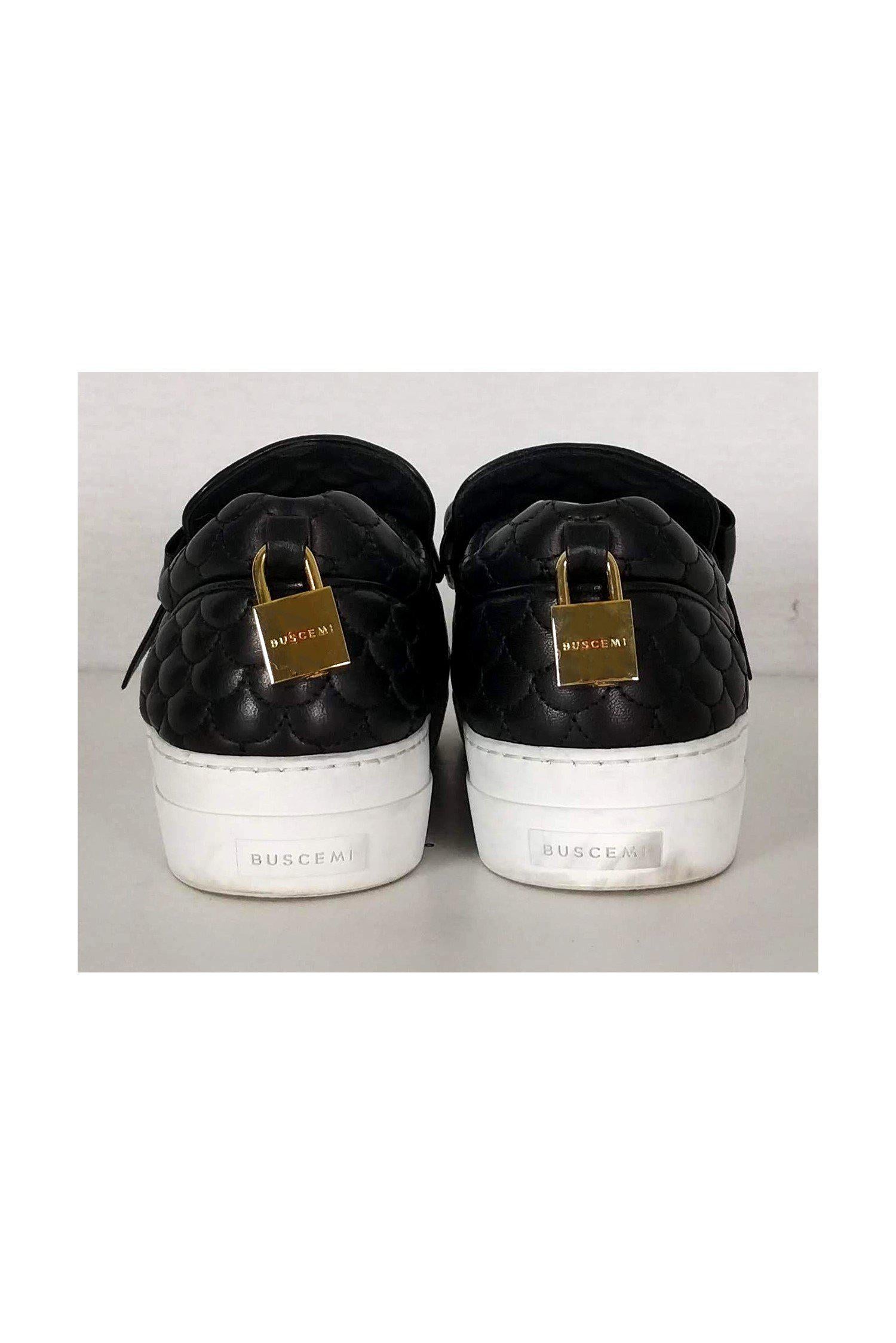 Buscemi's Stunning Black Quilted Bow Skate Sneakers - Size 9