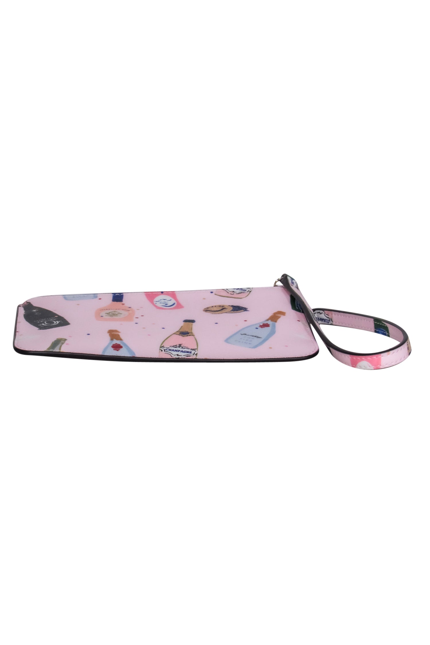 Kate Spade Pink Champagne Bottles Print Wristlet - A Party Essential!