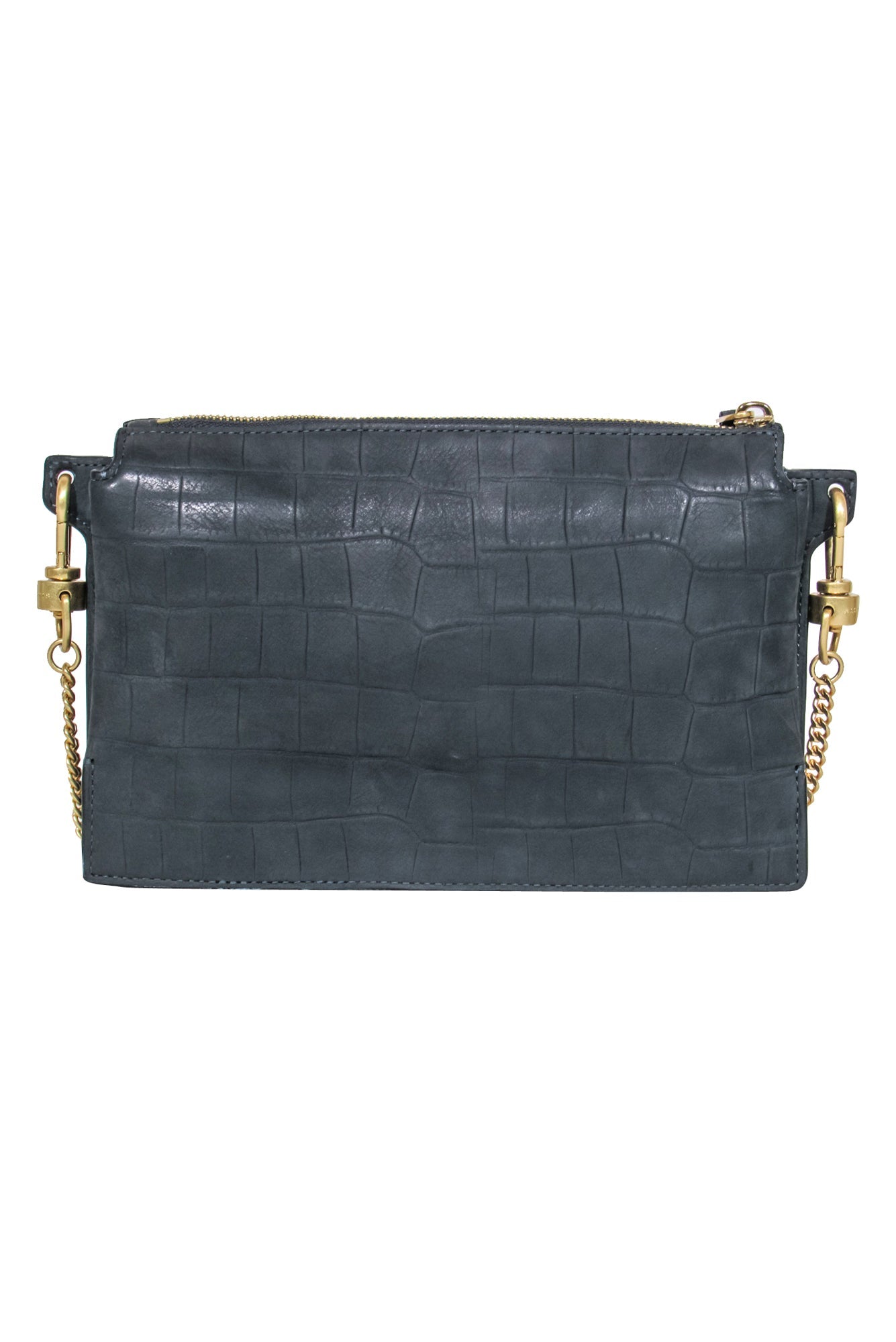 All Saints Matte Grey Croc-Embossed Calfskin: The Ultimate Crossbody Bag