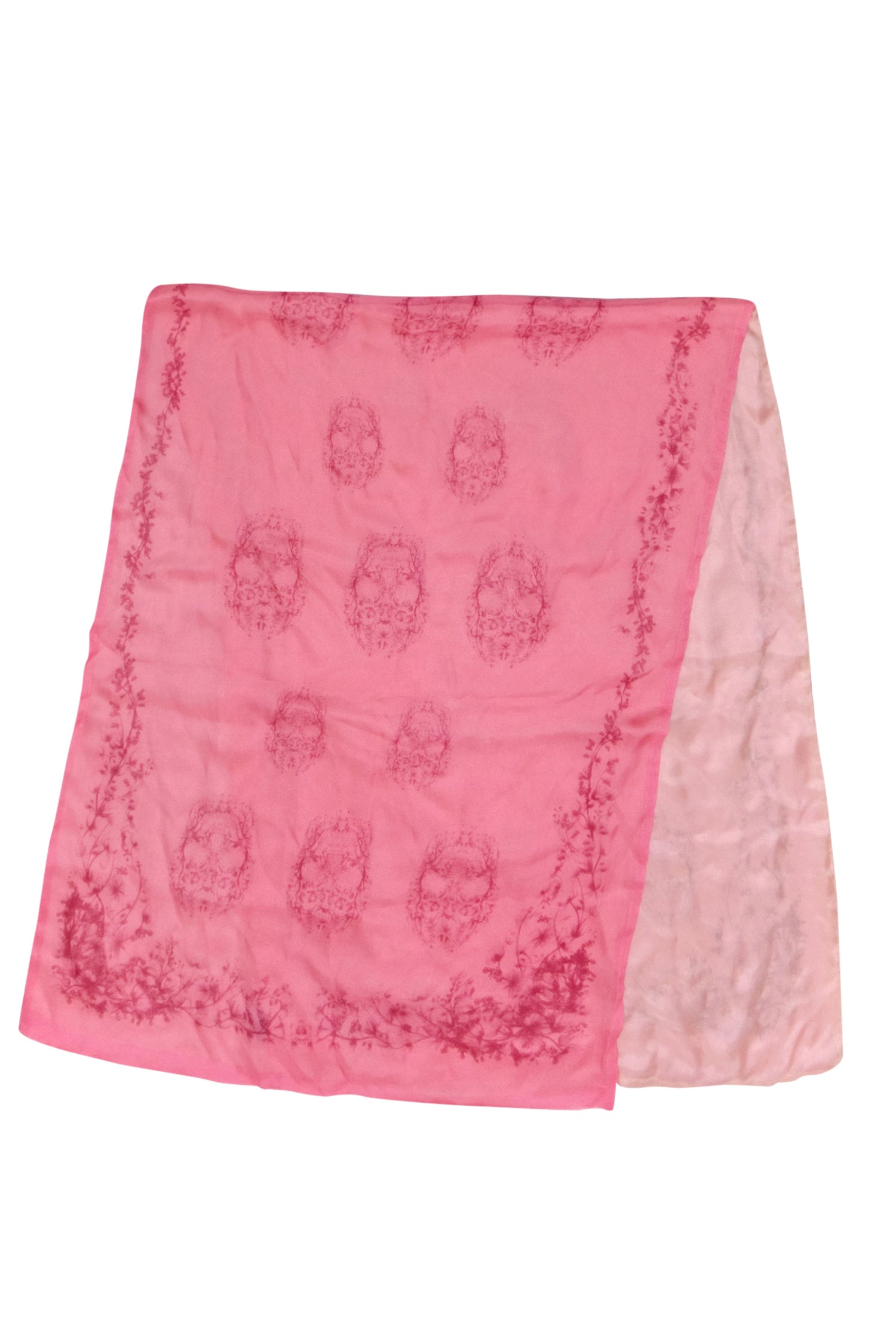 Alexander McQueen's Stunning Pink Two-Tone Skull Motif Scarf