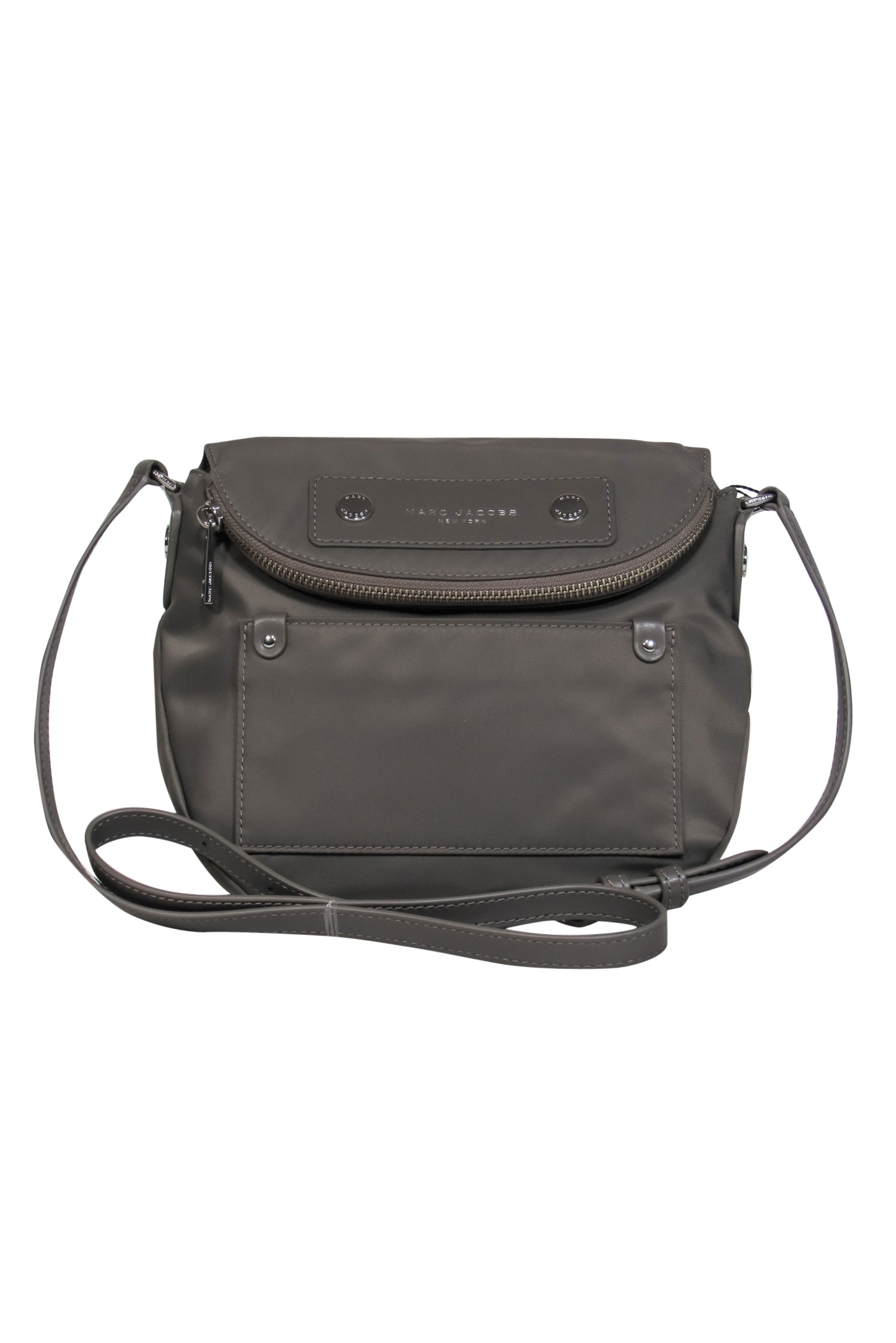 Marc Jacobs Slate Gray Nylon Flap Crossbody Bag - A Fashion Must-Have!
