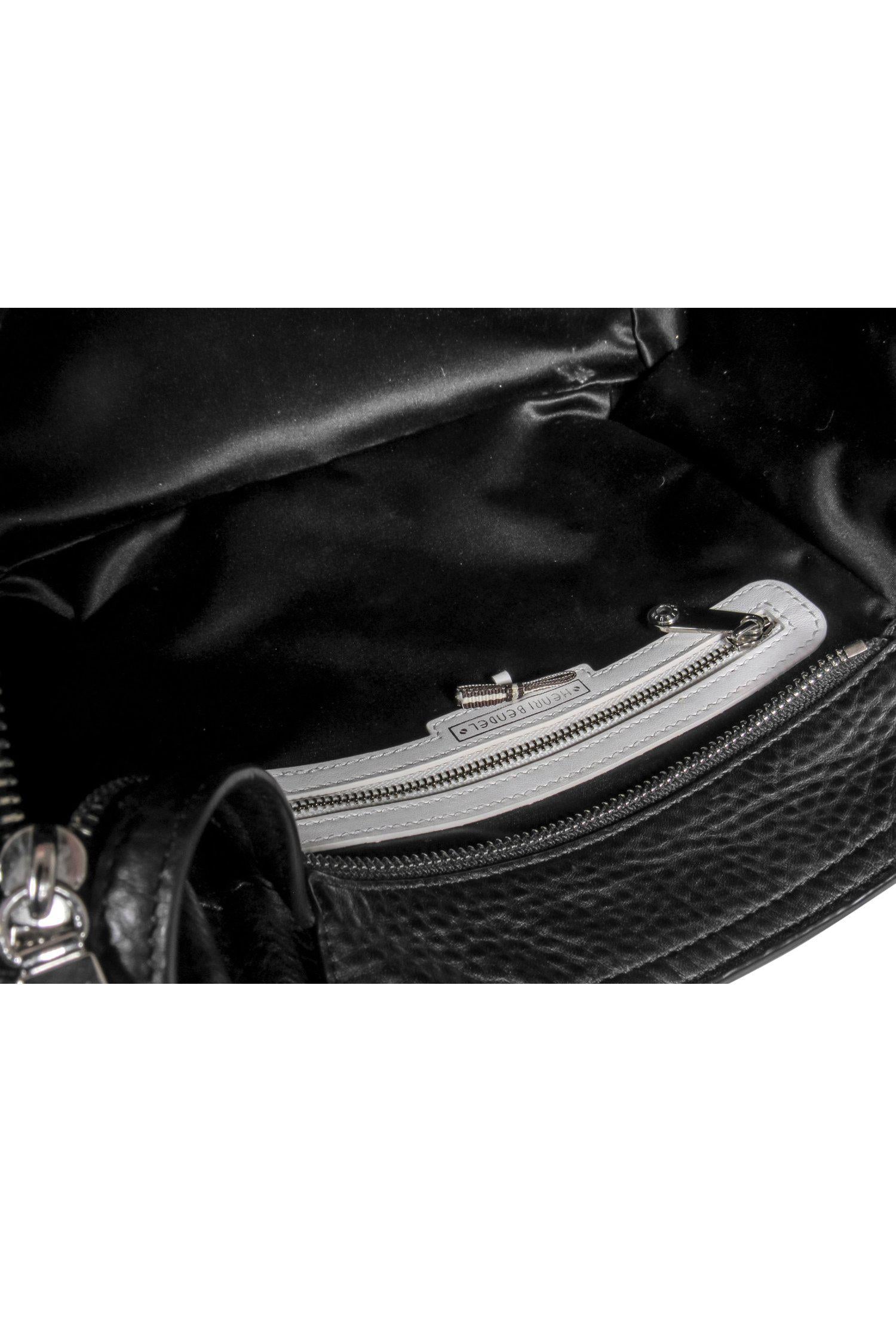Henri Bendel - Stylish Black Pebbled Leather Convertible Satchel with Toggle