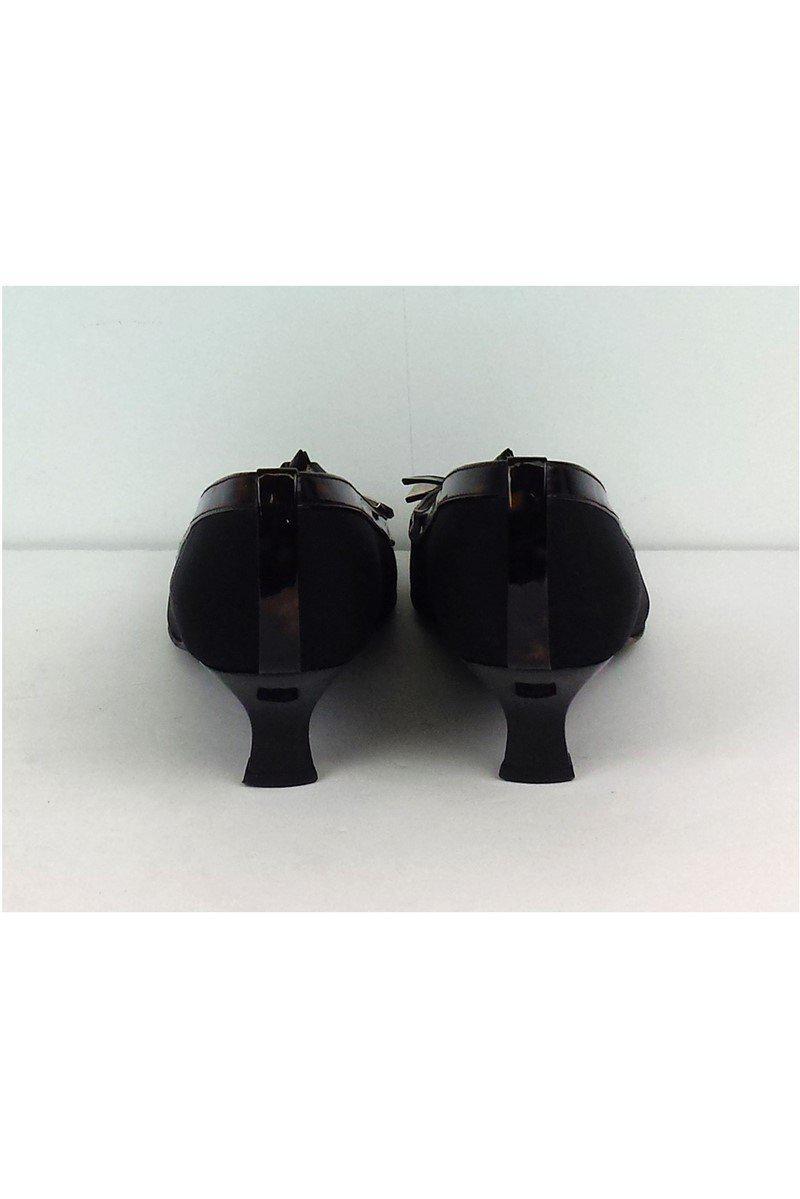 Stunning Stuart Weitzman Black & Brown Peep Toe Heels in Size 8.5 - Make a Fashion Statement!