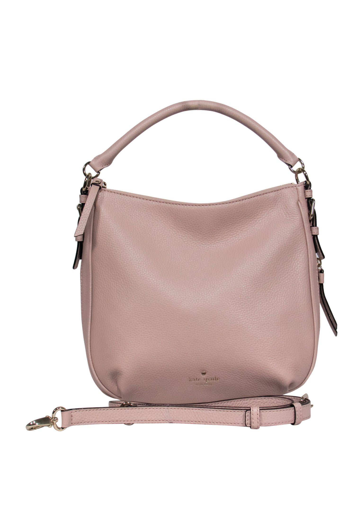 Kate Spade - Charming Light Pink Pebbled Leather Expandable Shoulder Bag