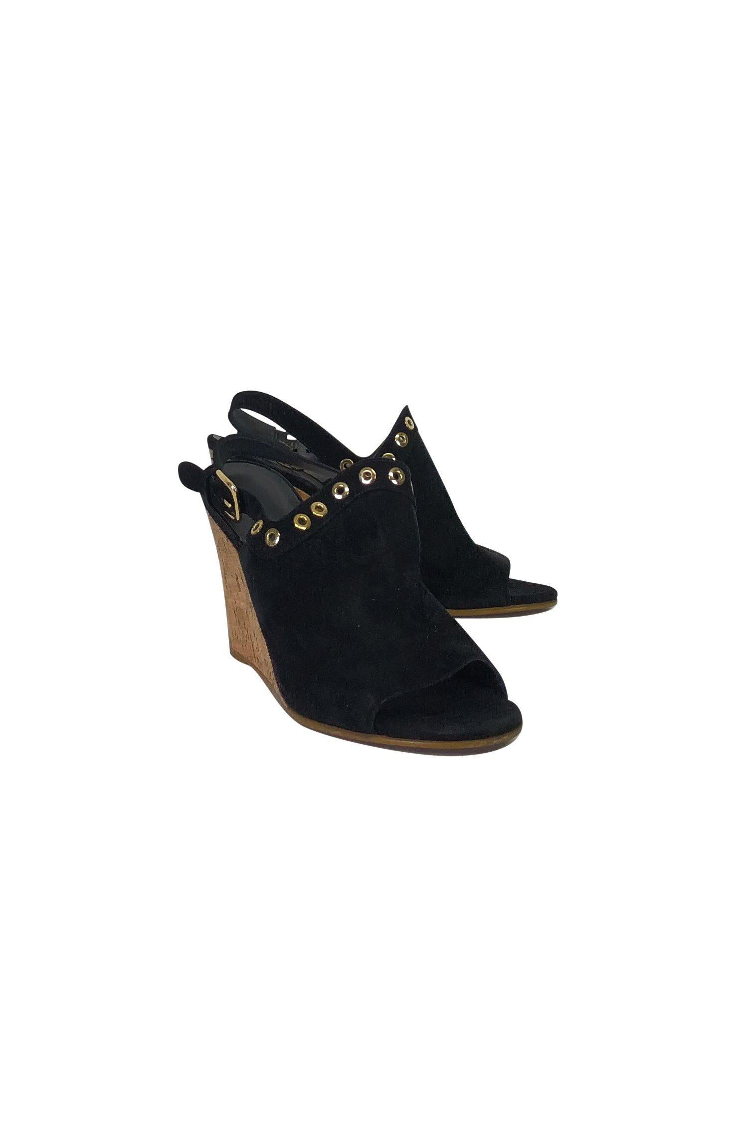 Stuart Weitzman - Gorgeous Black Suede Studded Wedges in Size 8 - A Must-Have!