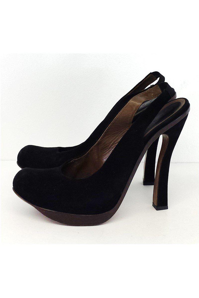 Gorgeous Marni Black Suede Platform Slingback Pumps in Size 11 - Grab Yours Now!