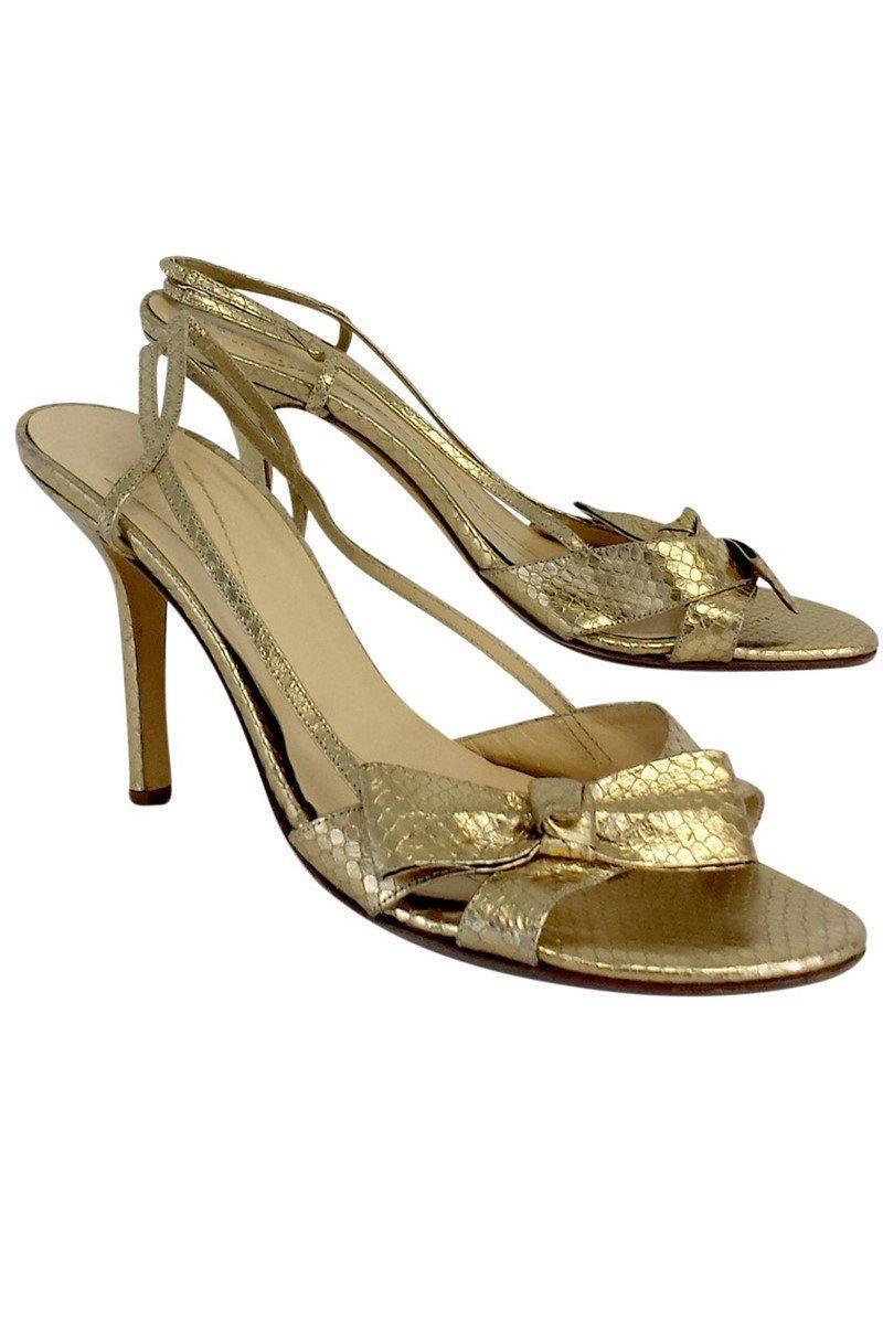 Gorgeous Kate Spade Gold Fish Scale Print Leather Bow Heels in Size 10 - Grab Yours Now!