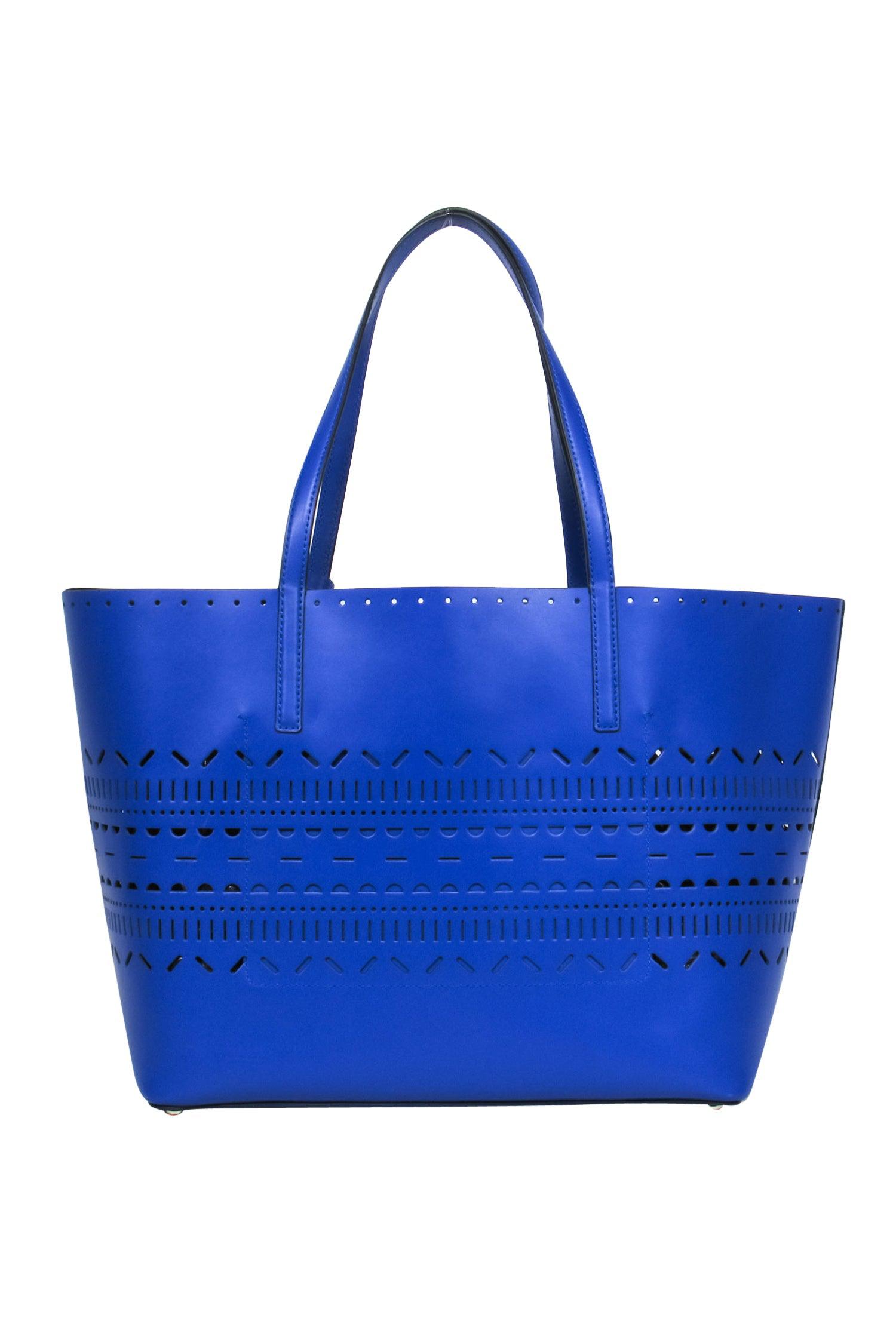Kate Spade Indigo Large Tote with Stunning Lasercut Design