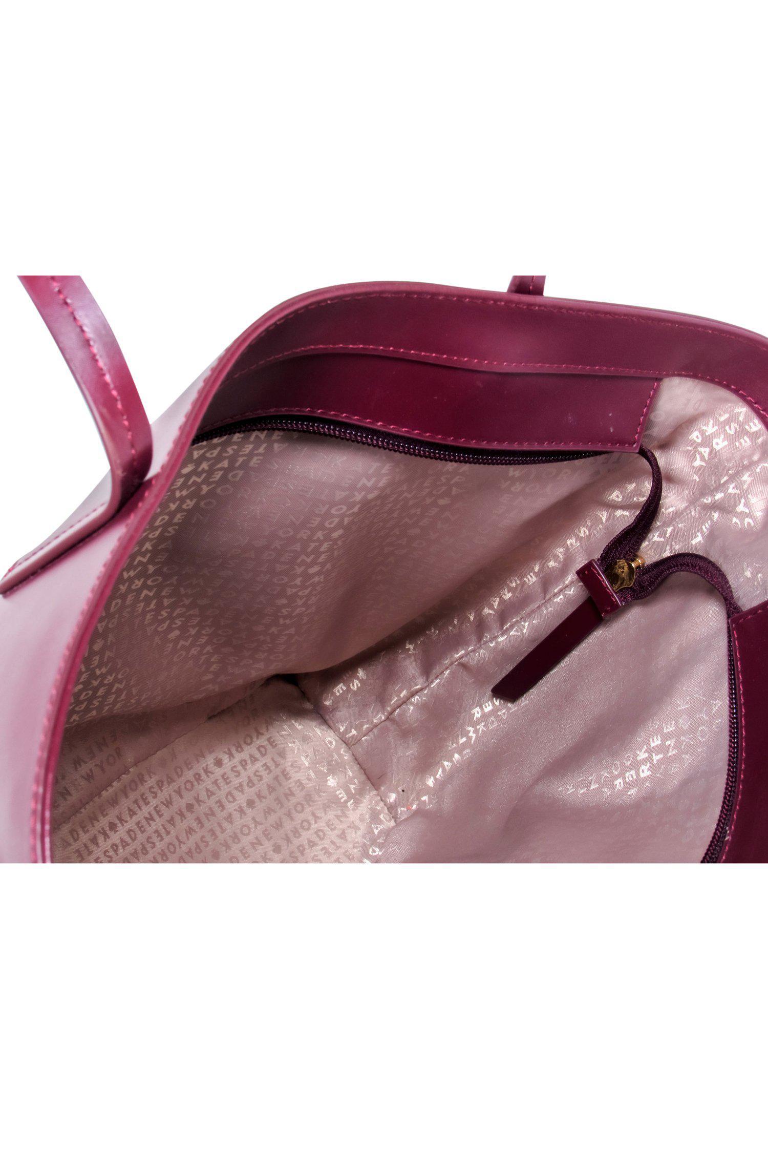 Kate Spade Oxblood Elegant Large Leather Zippered Tote