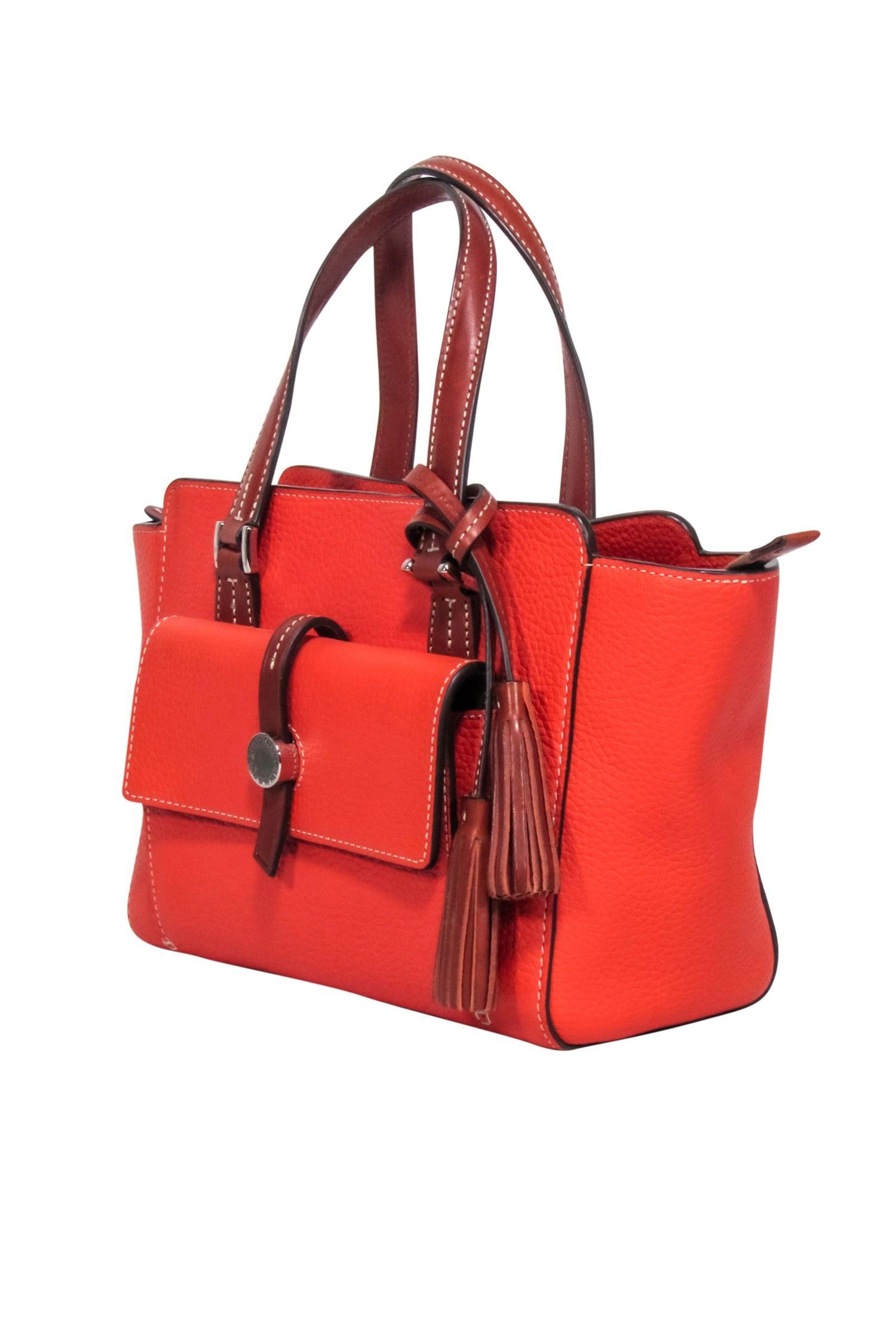 Dooney & Bourke - Stunning Orange Pebbled Leather Shoulder Bag