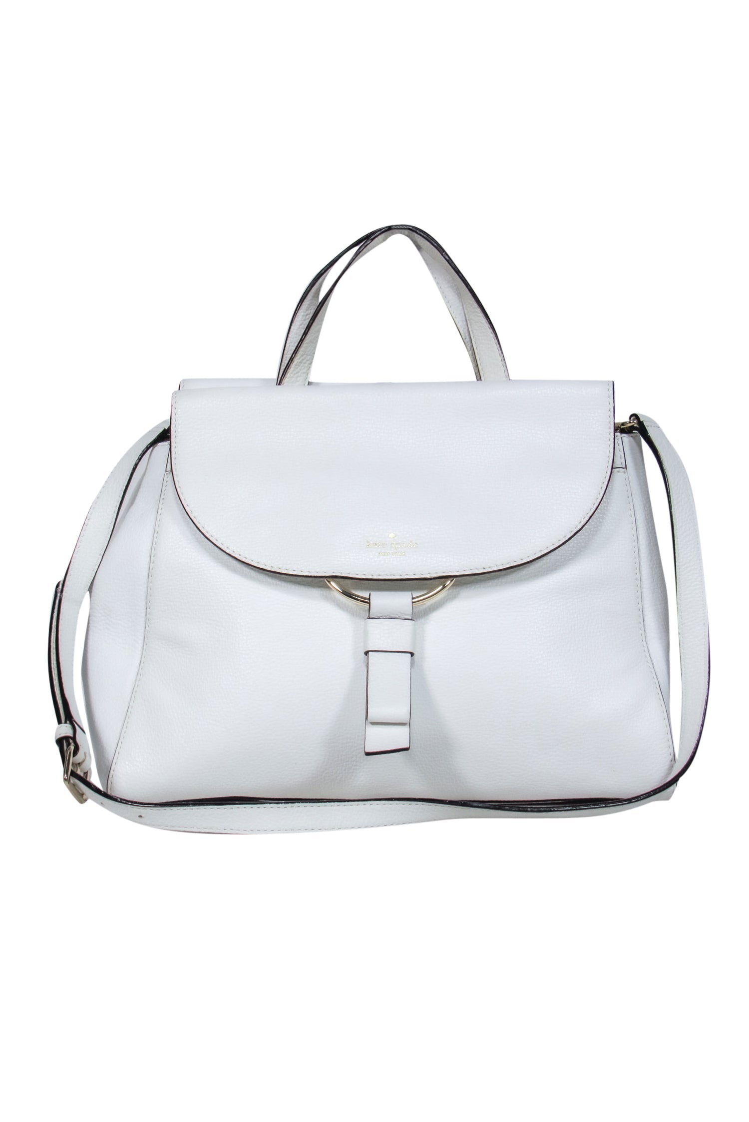 Kate Spade's Stunning White Pebbled Leather Convertible Structured Satchel