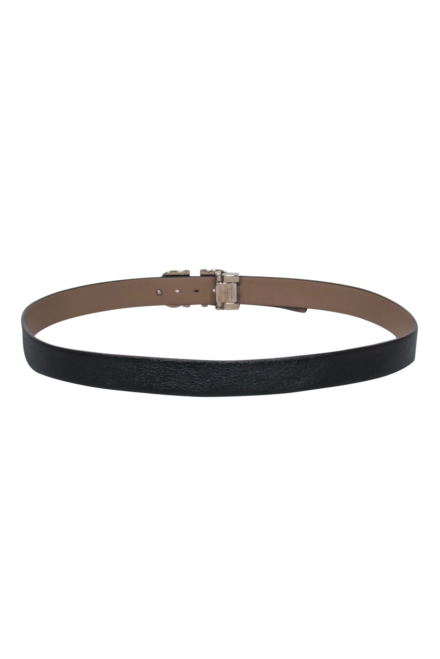 Ferragamo Luxury Black Smooth Leather Belt with Stunning Logo Buckle