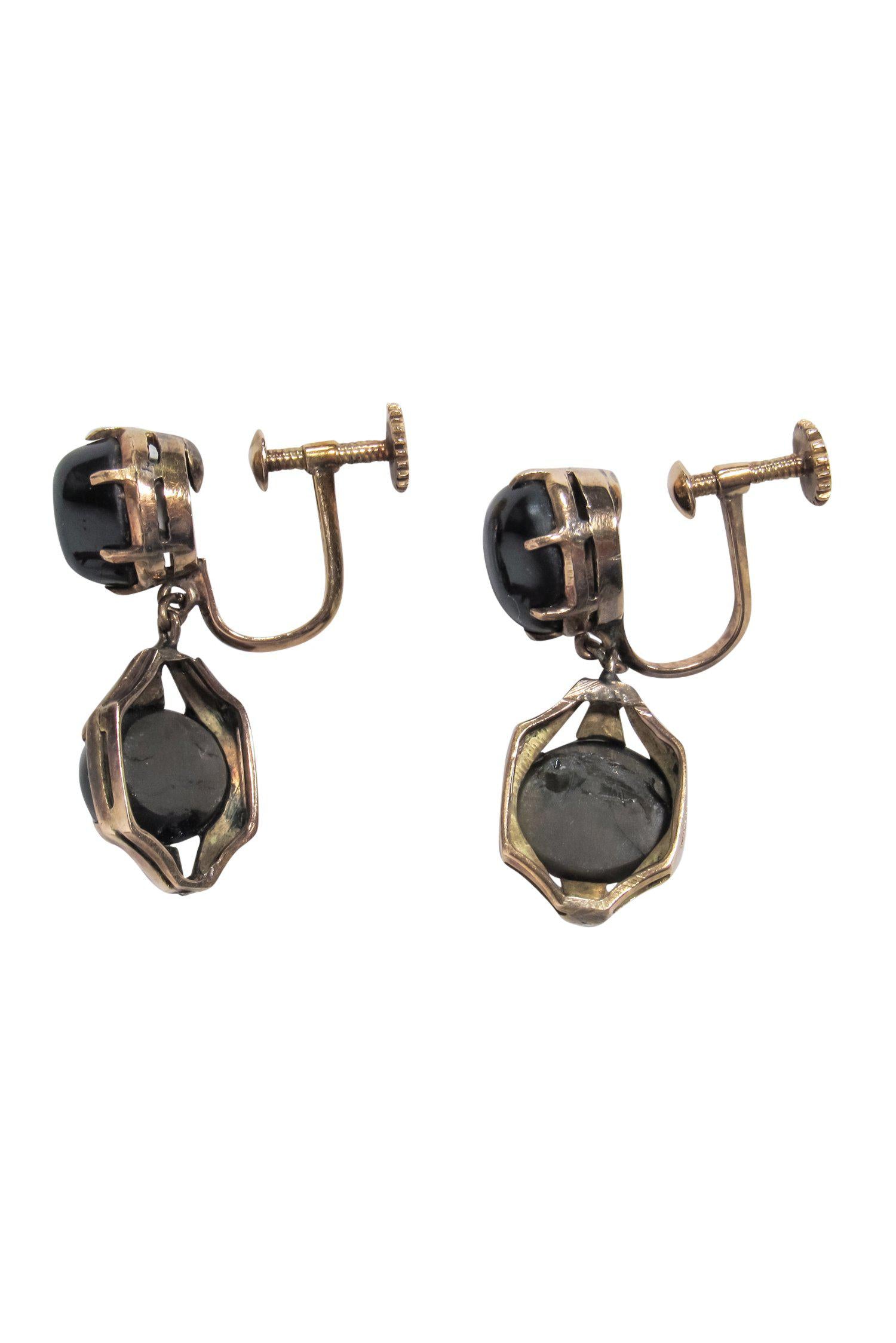 Gorgeous Vintage 14K Gold Screw-Back Drop Earrings for Everyday Glam