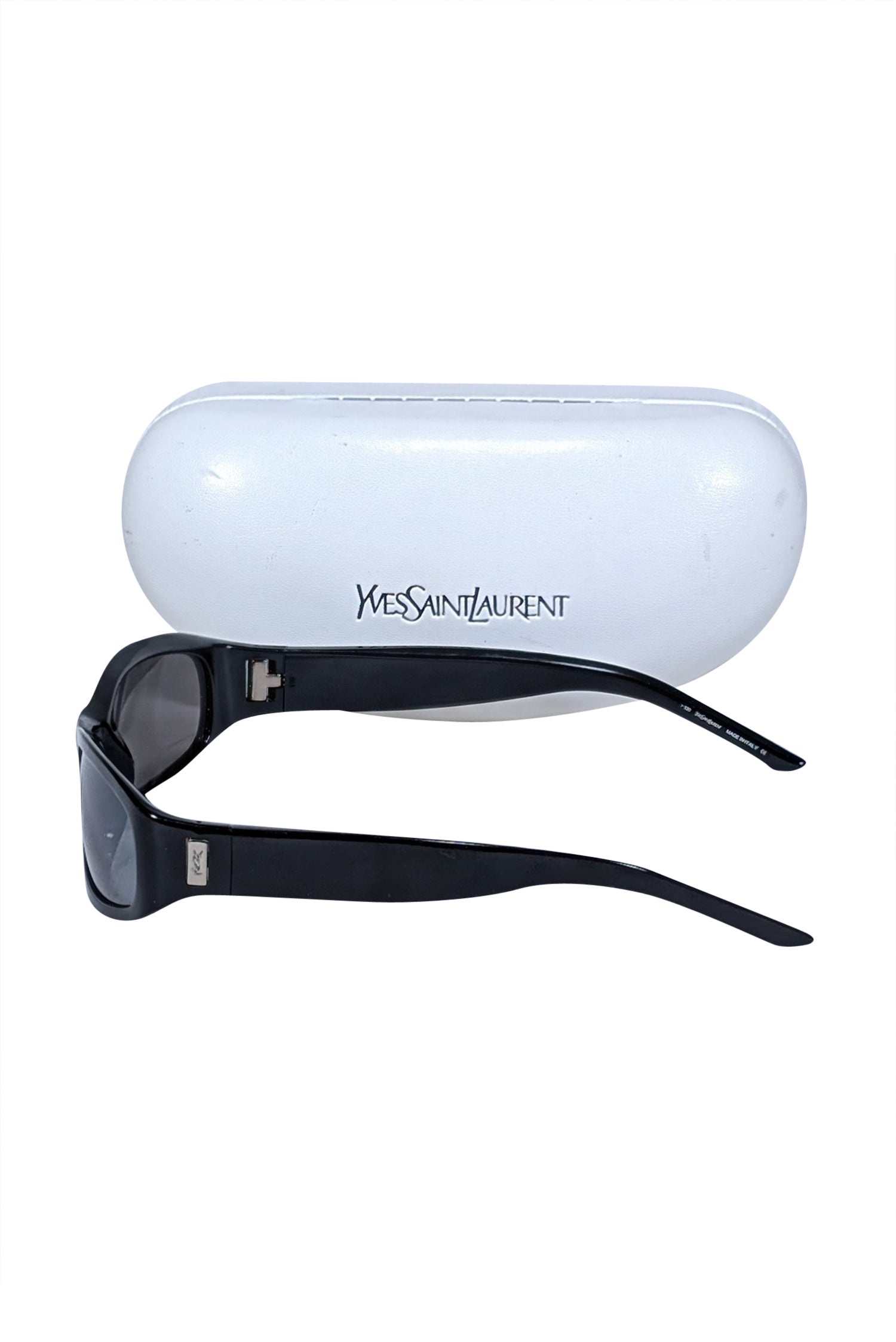 Yves Saint Laurent Black Slim Retro Sunglasses - Y2K Style
