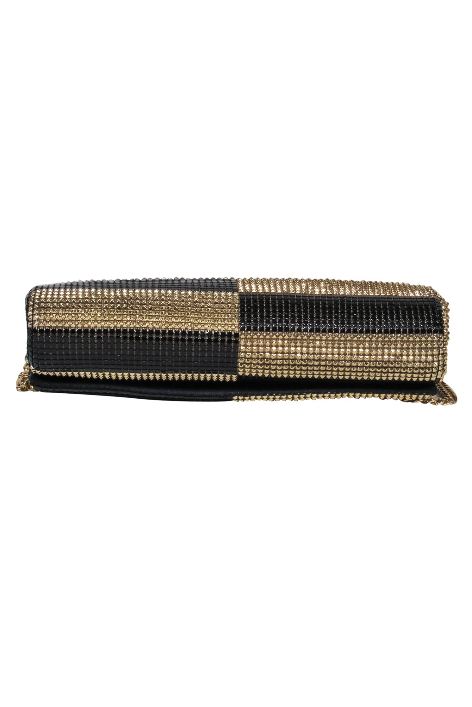 Whiting & Davis Gold and Black Checkered Chainmail Mini Purse: A Sparkling Party Essential