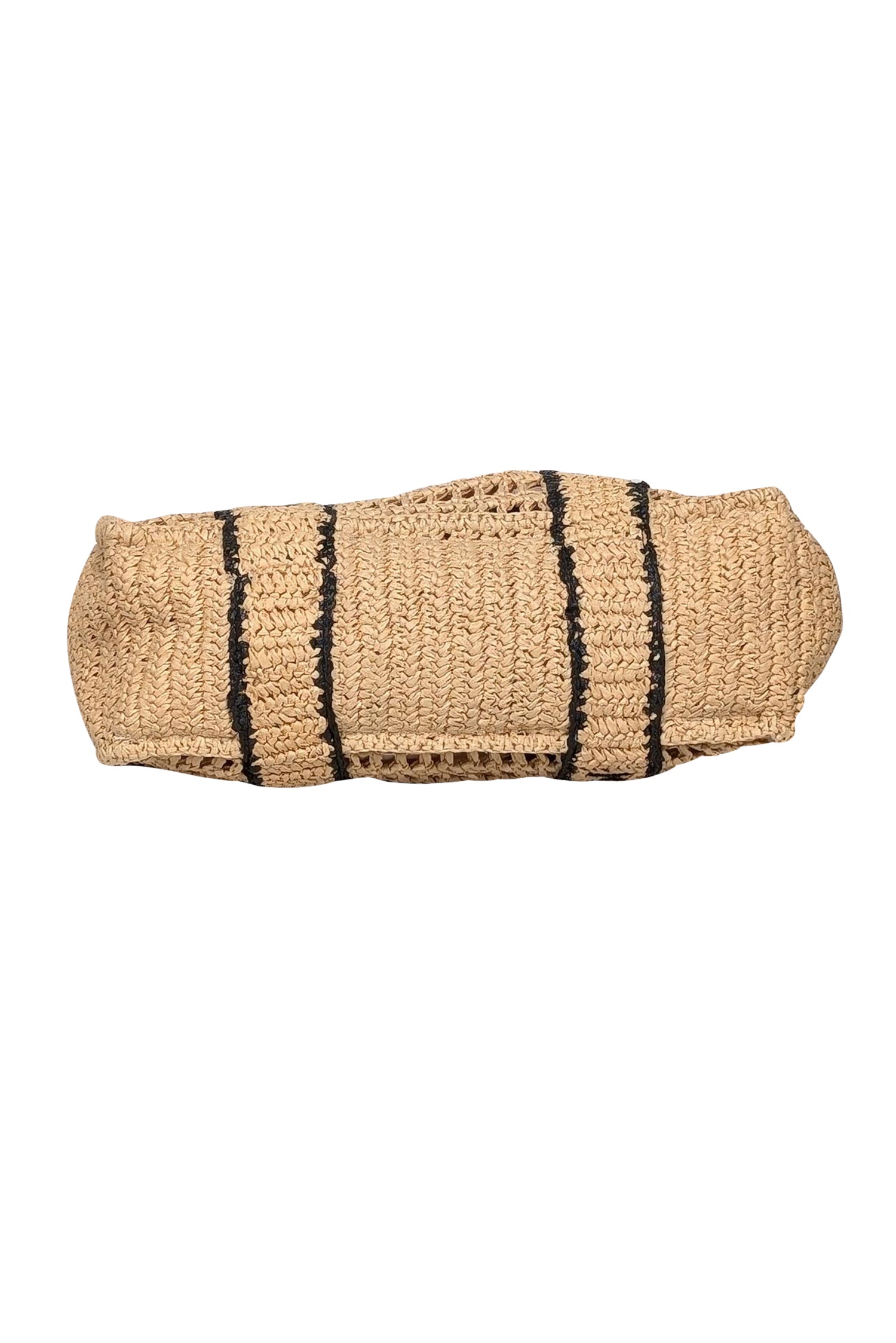 Karl Lagerfeld's Chic Beige & Black Raffia Tote