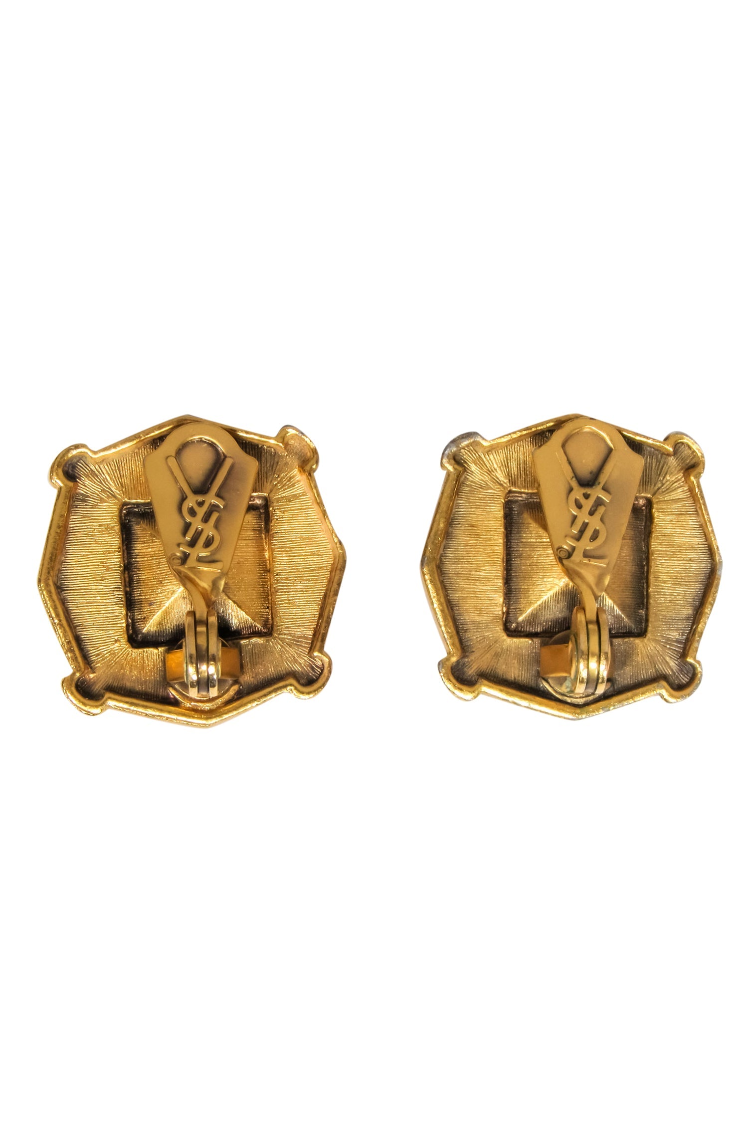 Yves Saint Laurent - Stunning Gold & Black Clip-On Statement Earrings