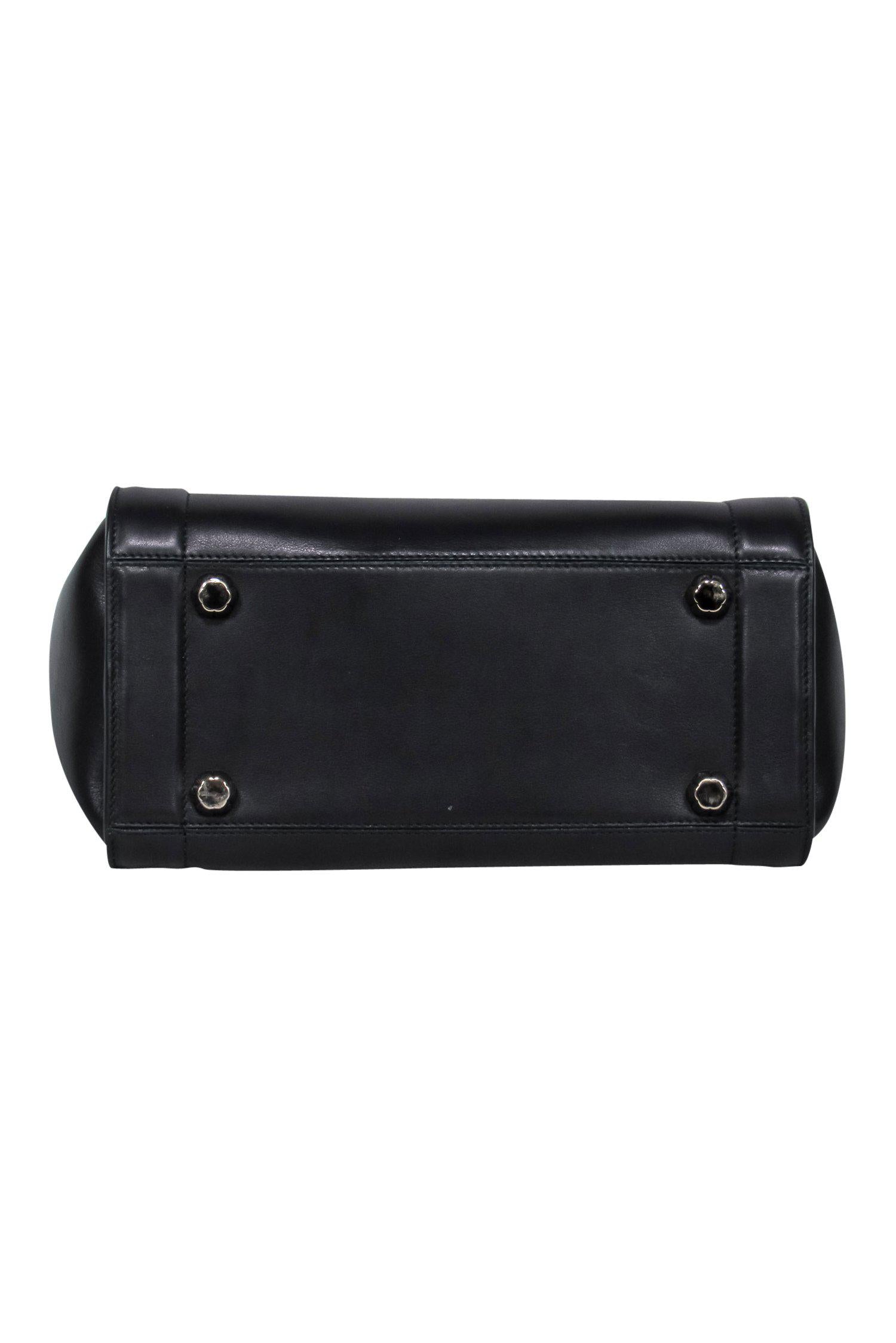 Ferragamo - Black Smooth Leather Sofia Rainbow Convertible Satchel: A Fashionable Essential