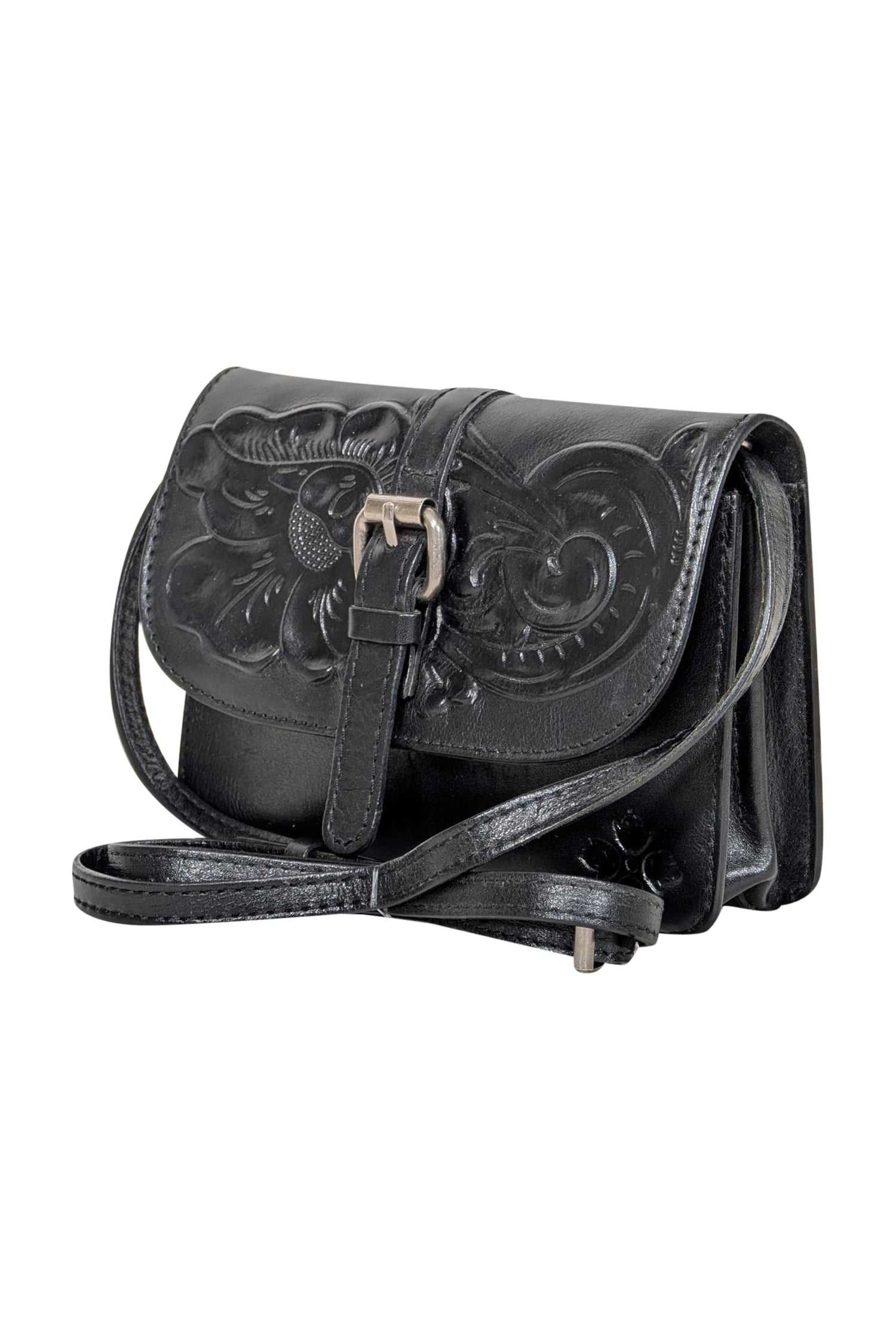 Patricia Nash - Stunning Black Leather Crossbody Bag for Rodeo Lovers