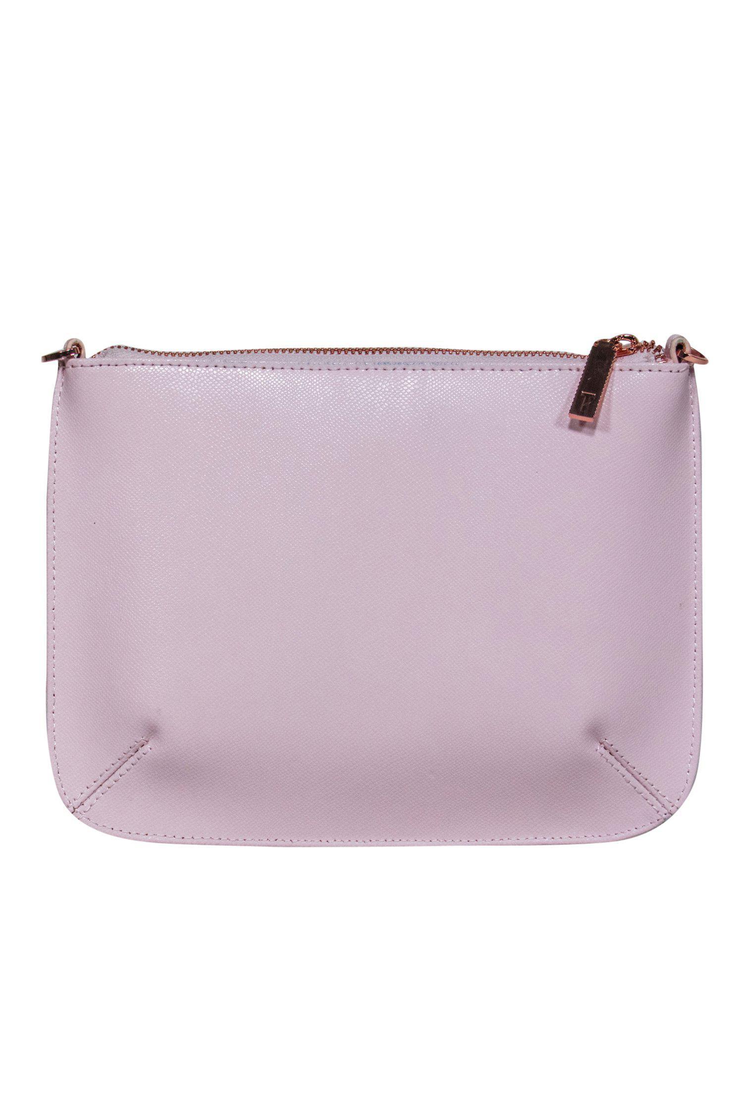 Ted Baker - Enchanting Pink & White Rose Print Leather Crossbody Bag