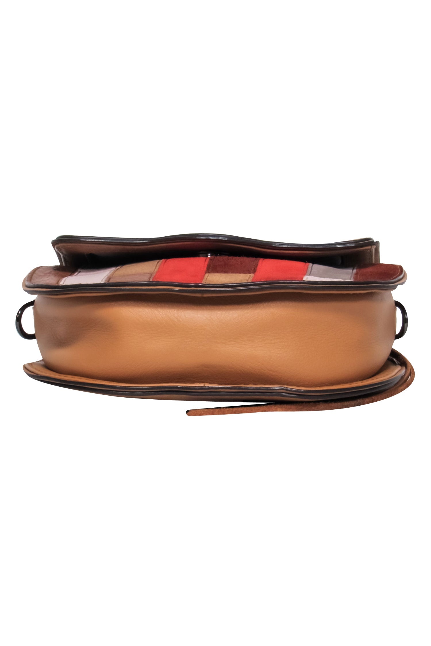 Rebecca Minkoff Tan Patchwork Tassel Crossbody Saddle Bag - A Colorful Fashion Must-Have!