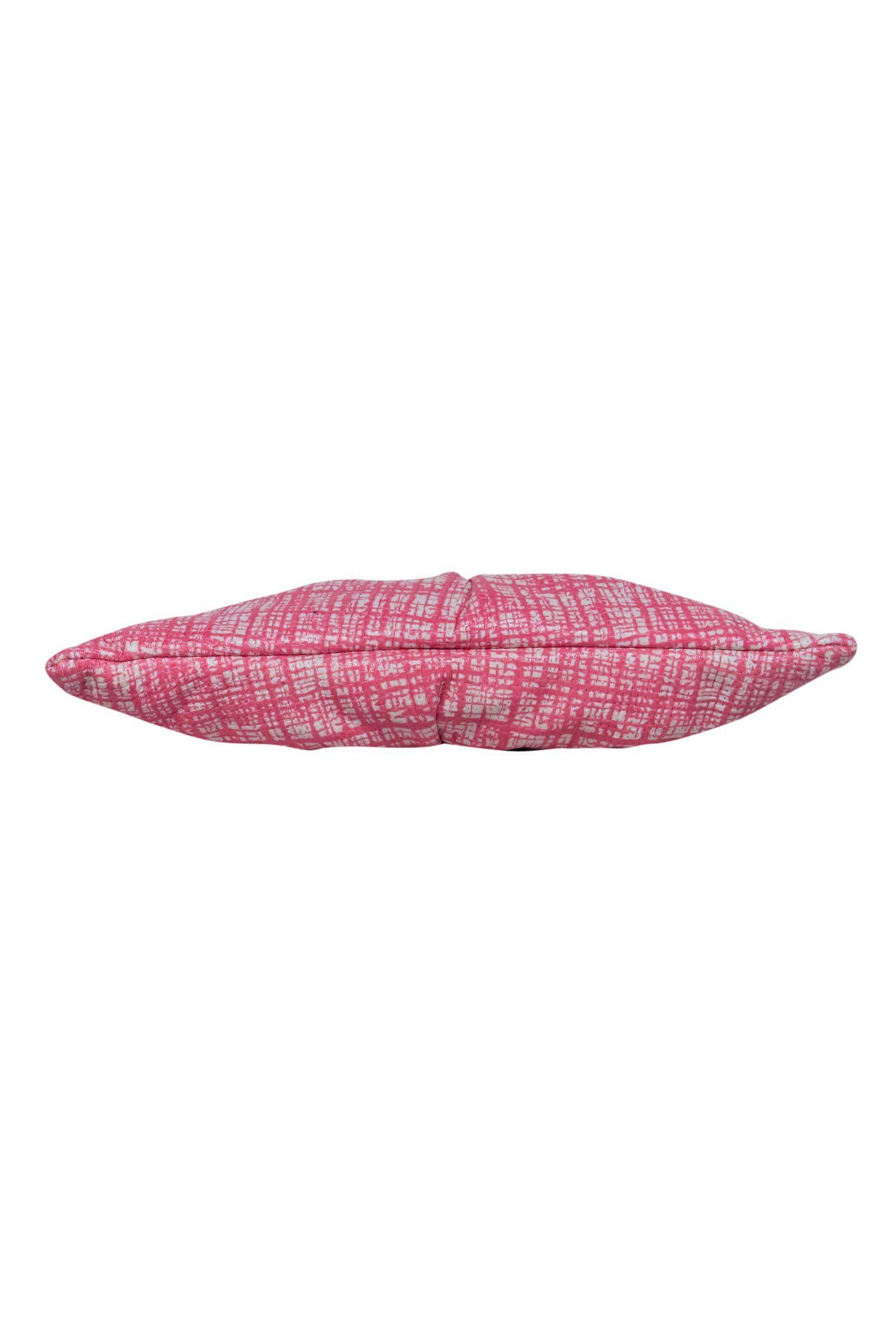 Lauren Merkin - Stunning Embossed Pink & Cream Patterned Leather Clutch