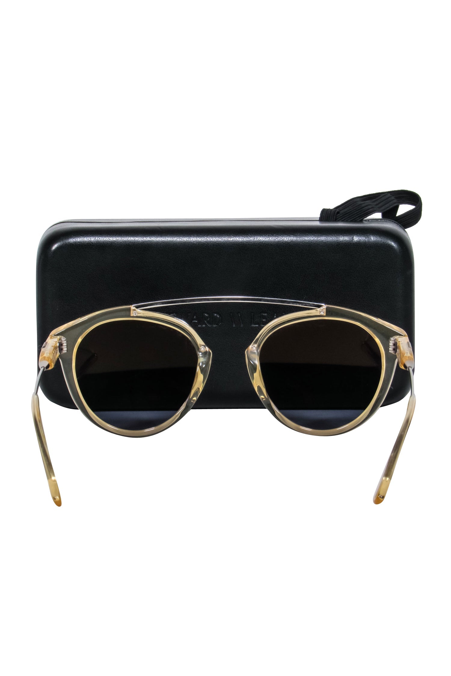 Westward Leaning Yellow Lens & Gold Frame Tropical Sunglasses