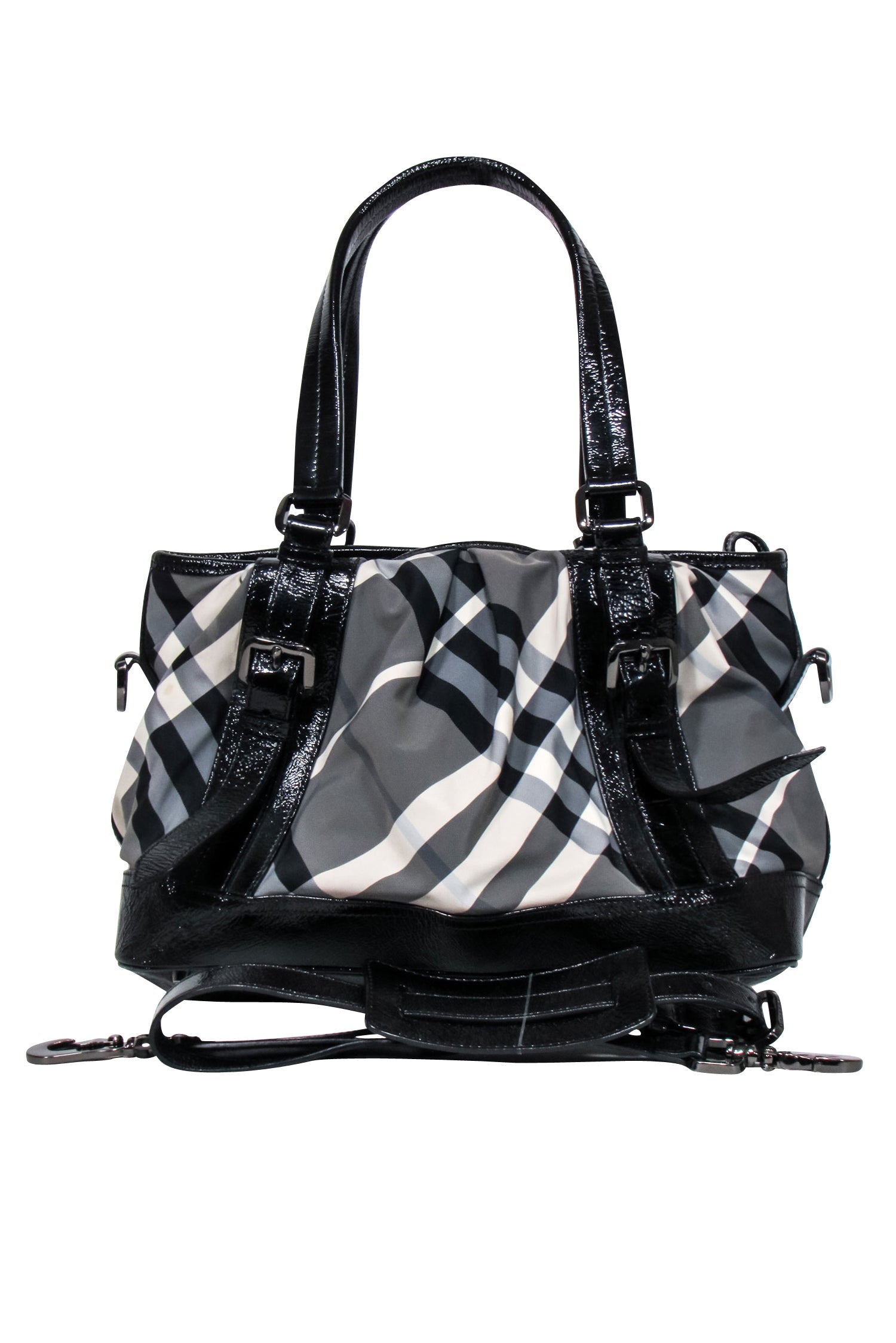 Burberry - Stunning Grey, Black & Cream Plaid Shoulder Bag