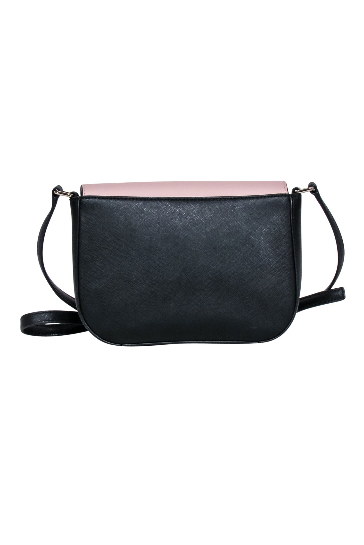 Kate Spade Light Pink & Black Leather Fold-Over Crossbody - A Stylish Essential!