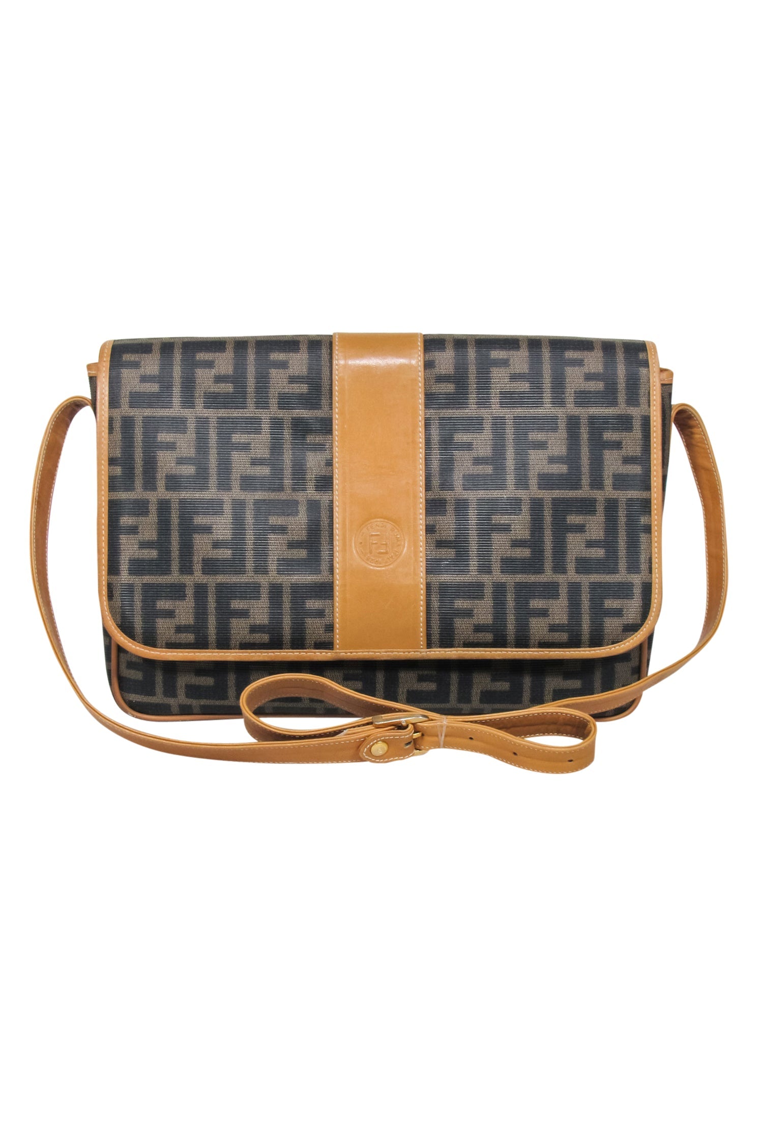 Fendi Brown Monogram Vintage Messenger Shoulder Bag - A Fashion Icon